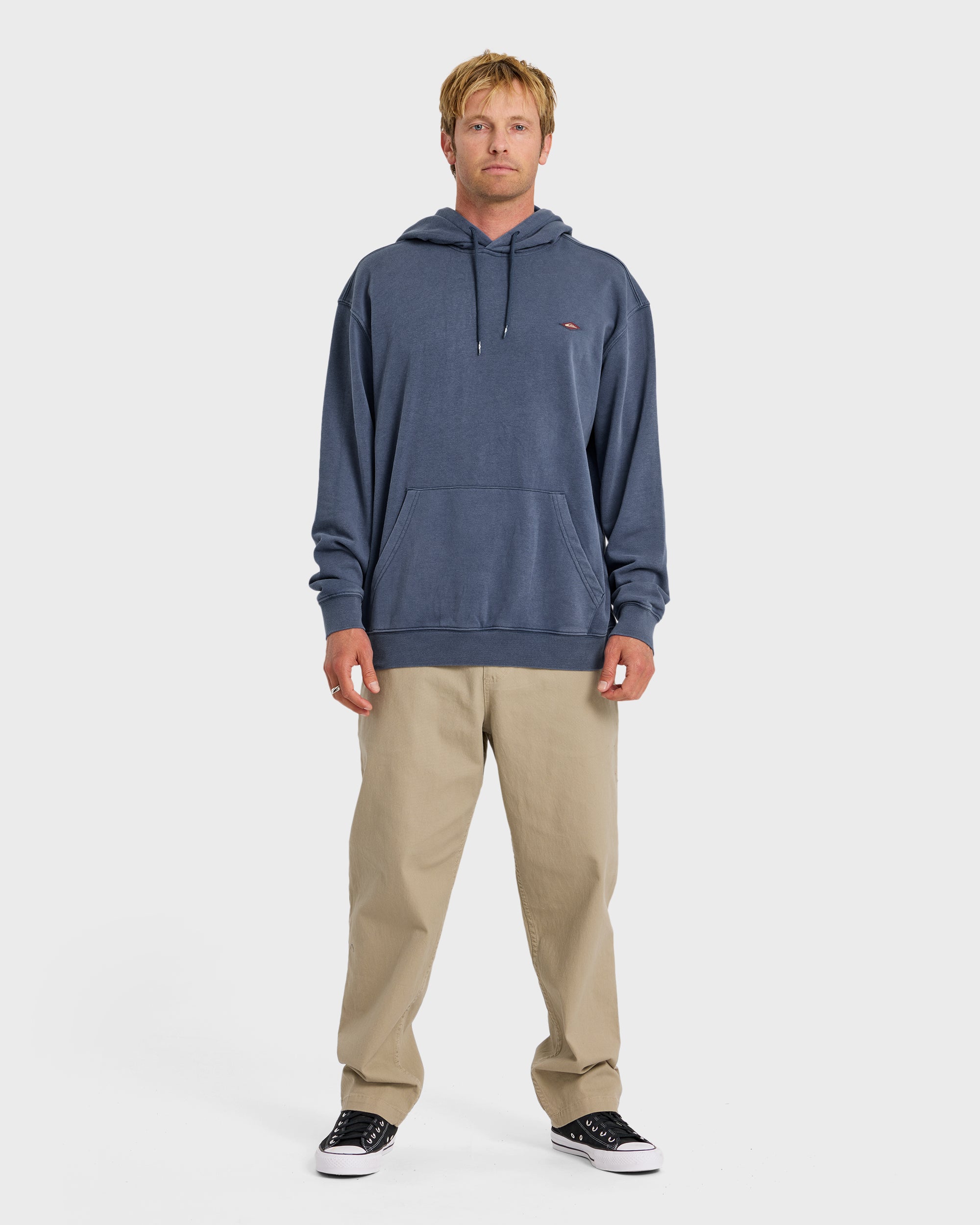Saltwater Mineral Wash Pullover Hoodie - Dark Denim - Image 3