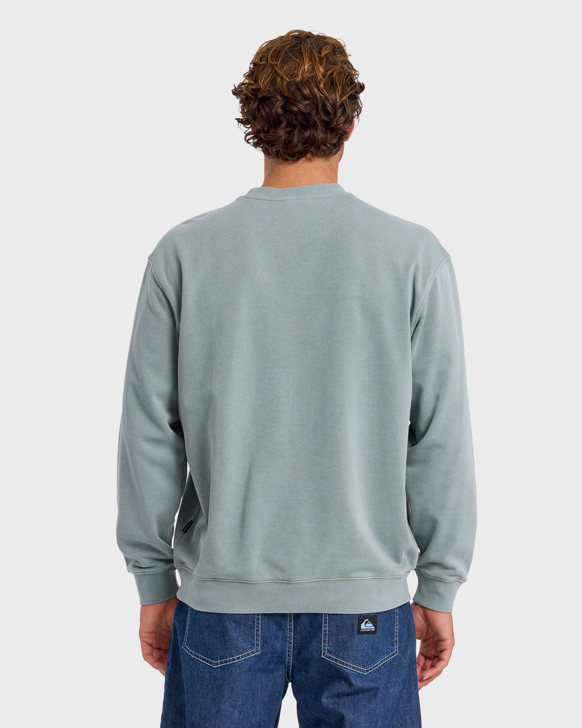 Saltwater Mineral Wash Crewneck Sweatshirt - Lily Pad - Image 2