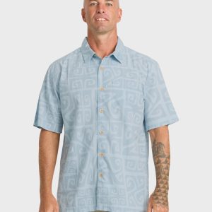 Waterman Tiki Beach Short Sleeve Shirt - Skyway