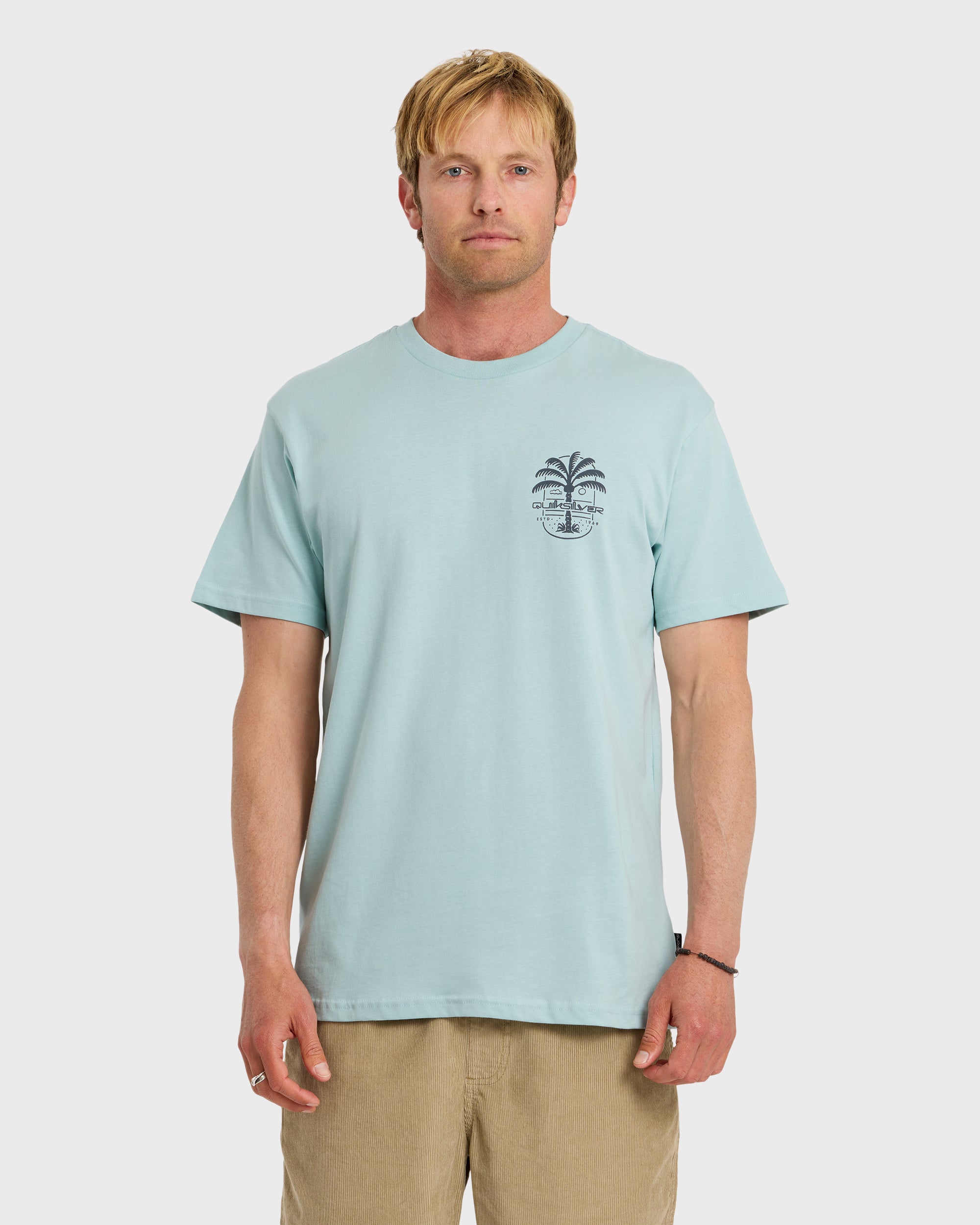 Uno Palm Short Sleeve T-Shirt - Blue Haze