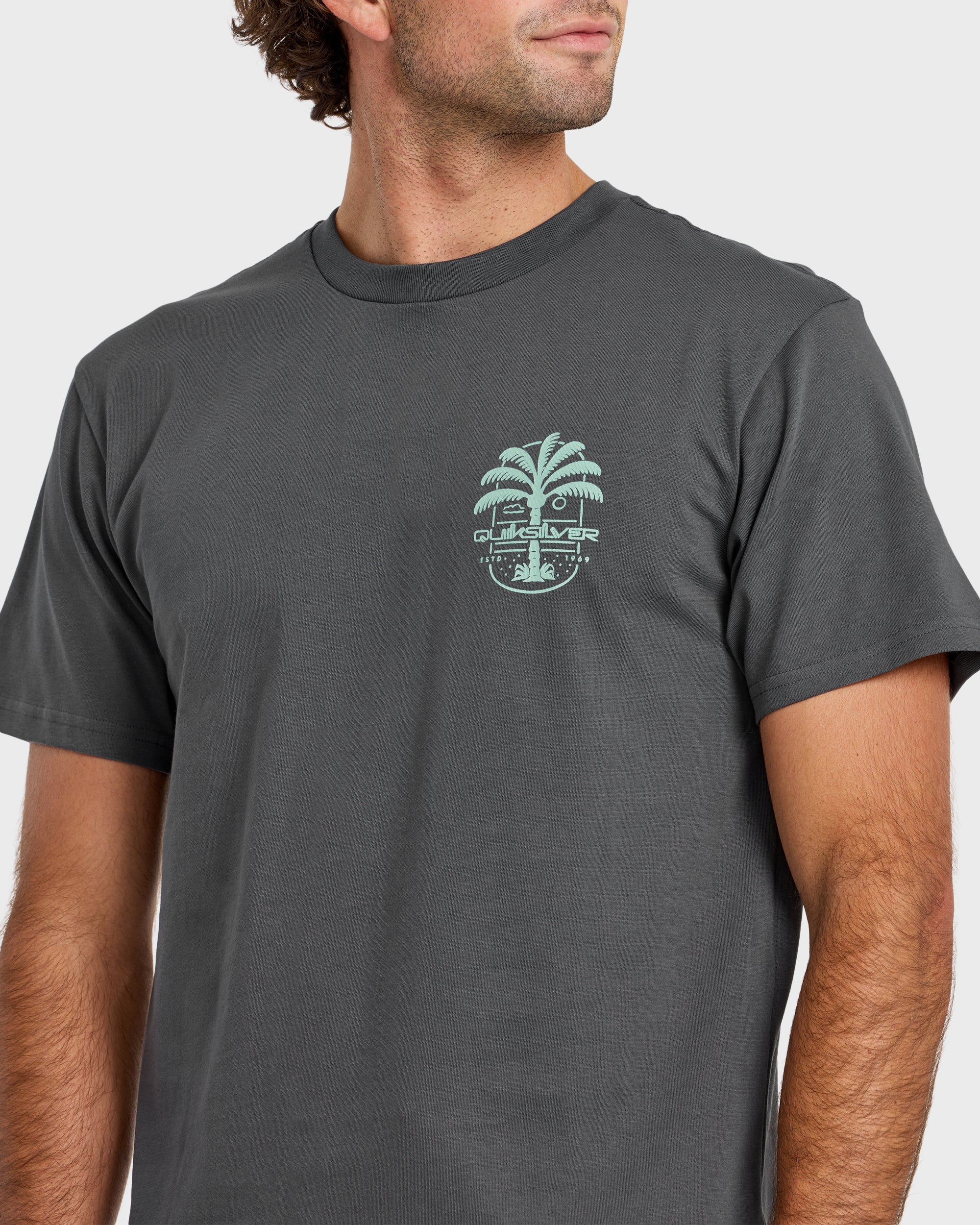 Uno Palm Short Sleeve T-Shirt - Iron Gate - Image 5