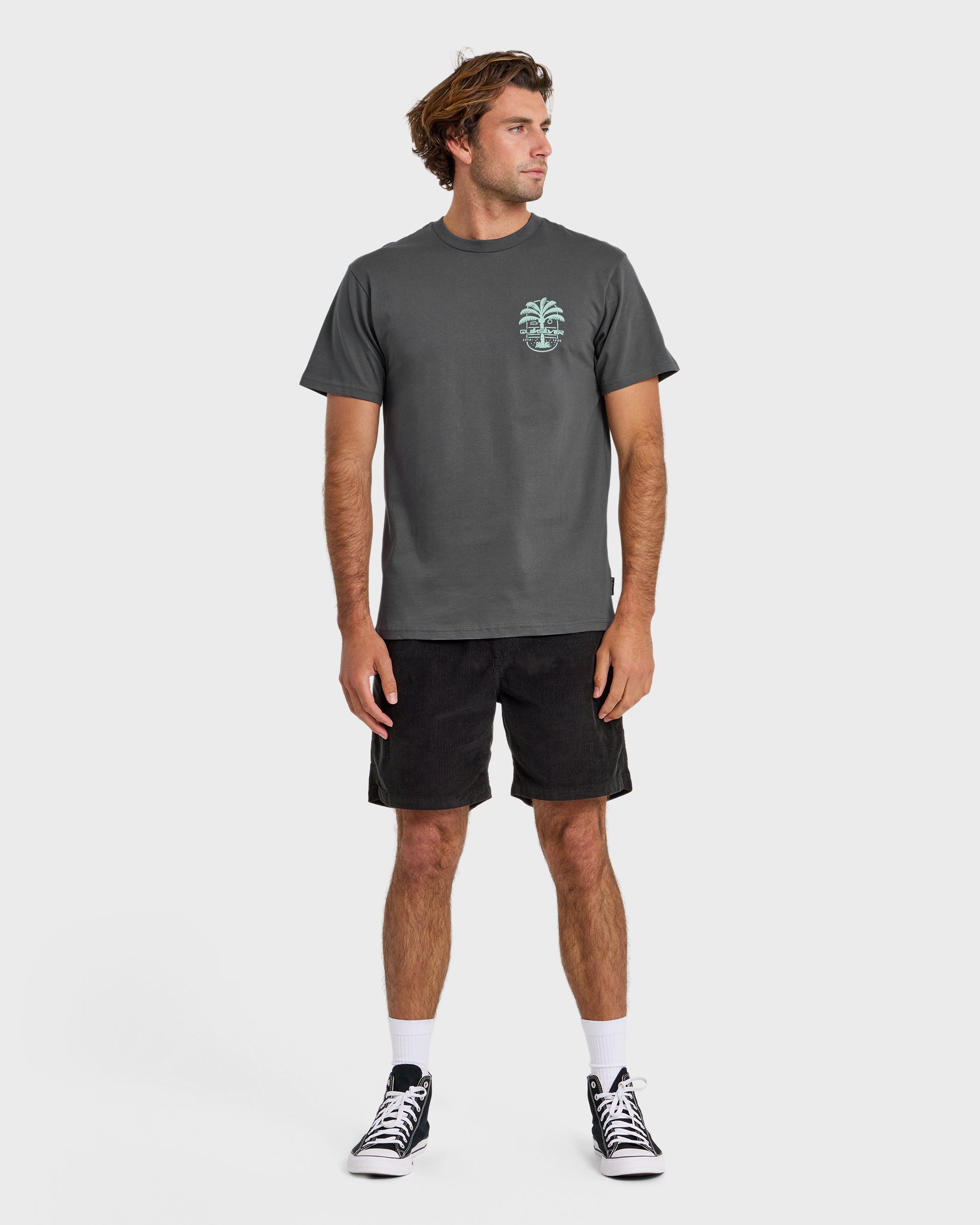 Uno Palm Short Sleeve T-Shirt - Iron Gate - Image 3