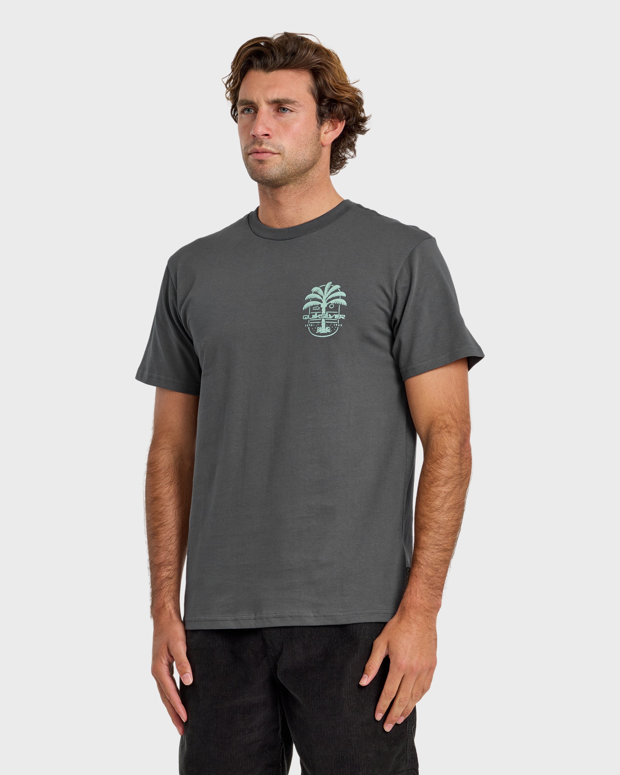 Uno Palm Short Sleeve T-Shirt - Iron Gate - Image 4
