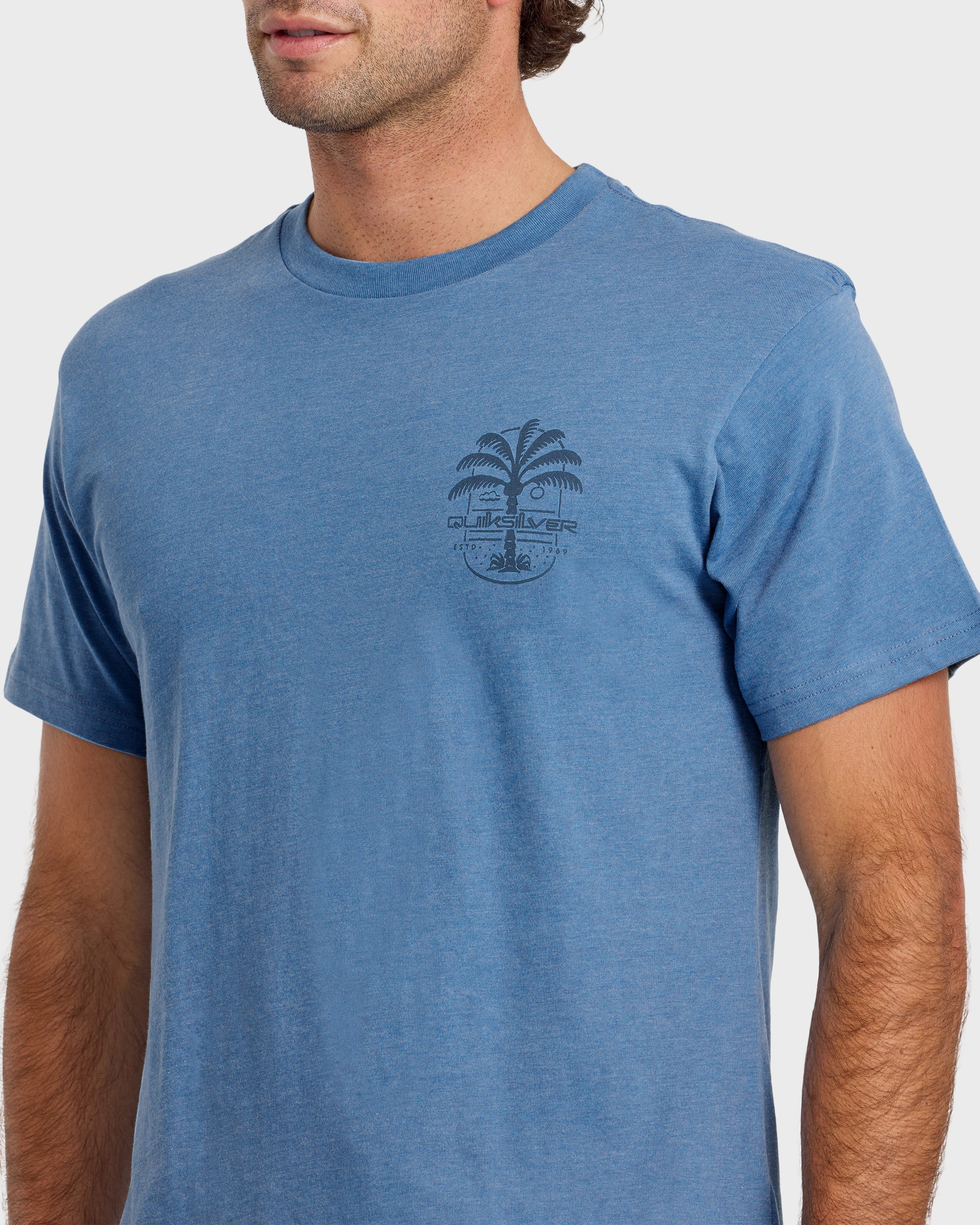 Uno Palm Short Sleeve T-Shirt - Riviera Heather - Image 5