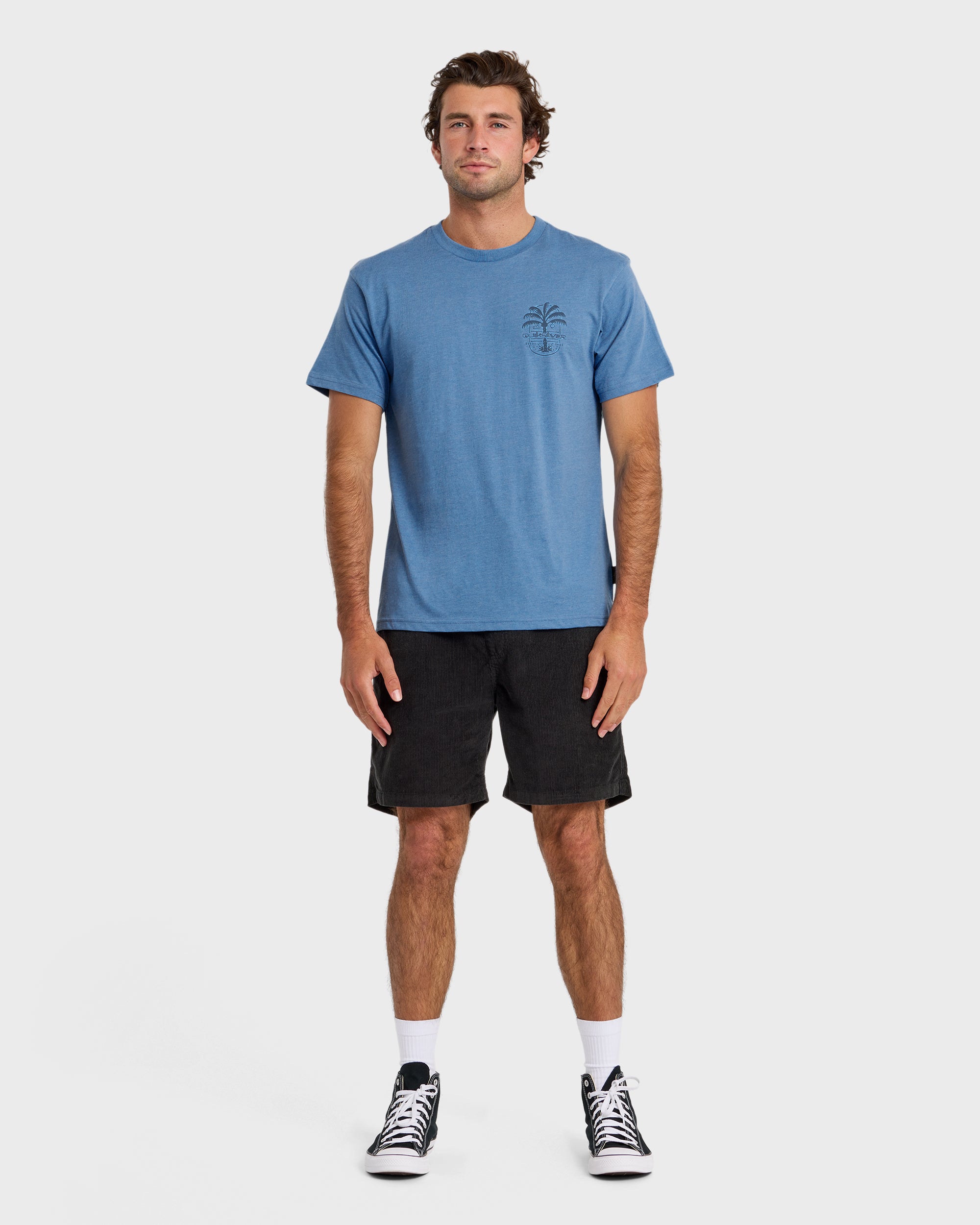 Uno Palm Short Sleeve T-Shirt - Riviera Heather - Image 3