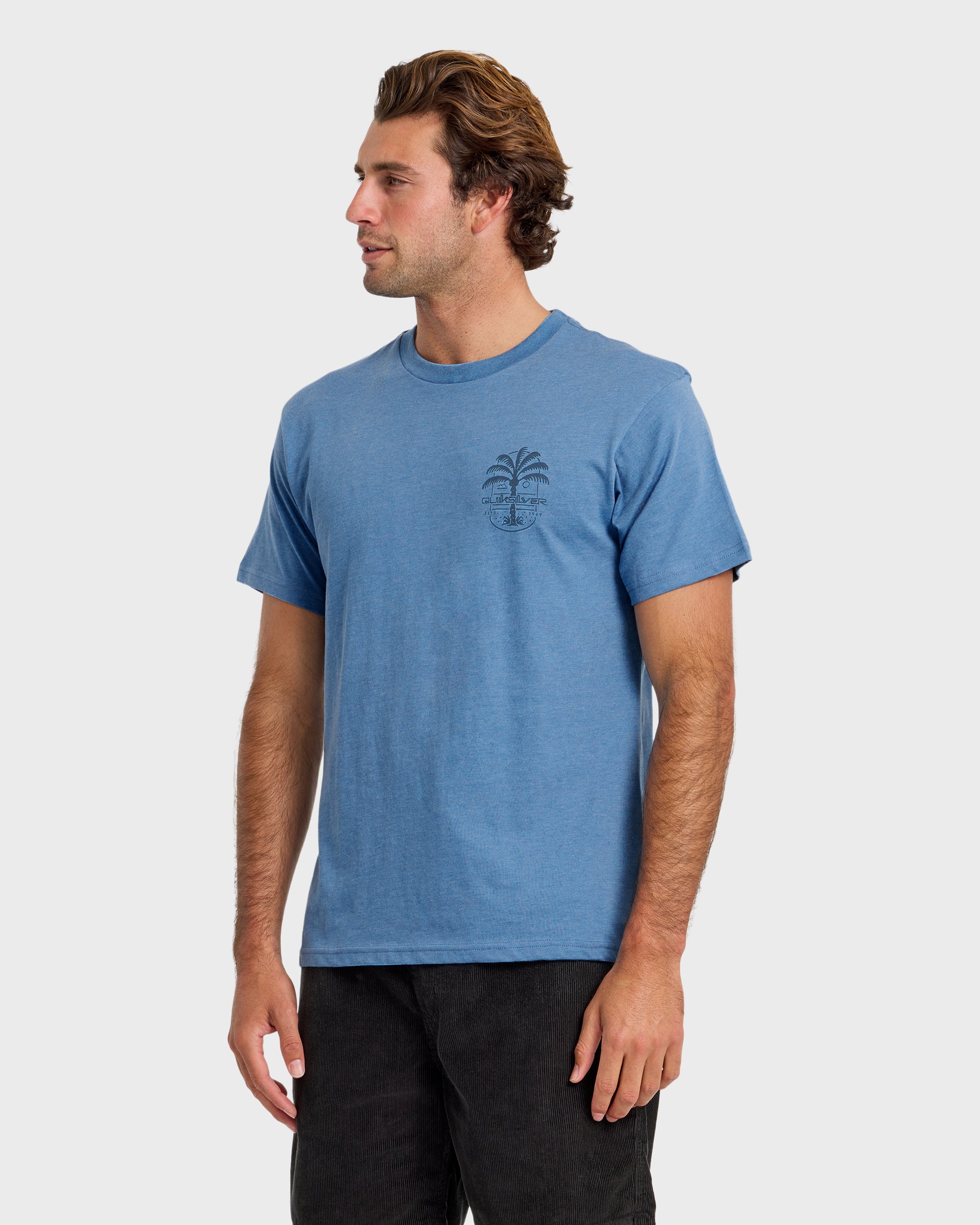 Uno Palm Short Sleeve T-Shirt - Riviera Heather - Image 4