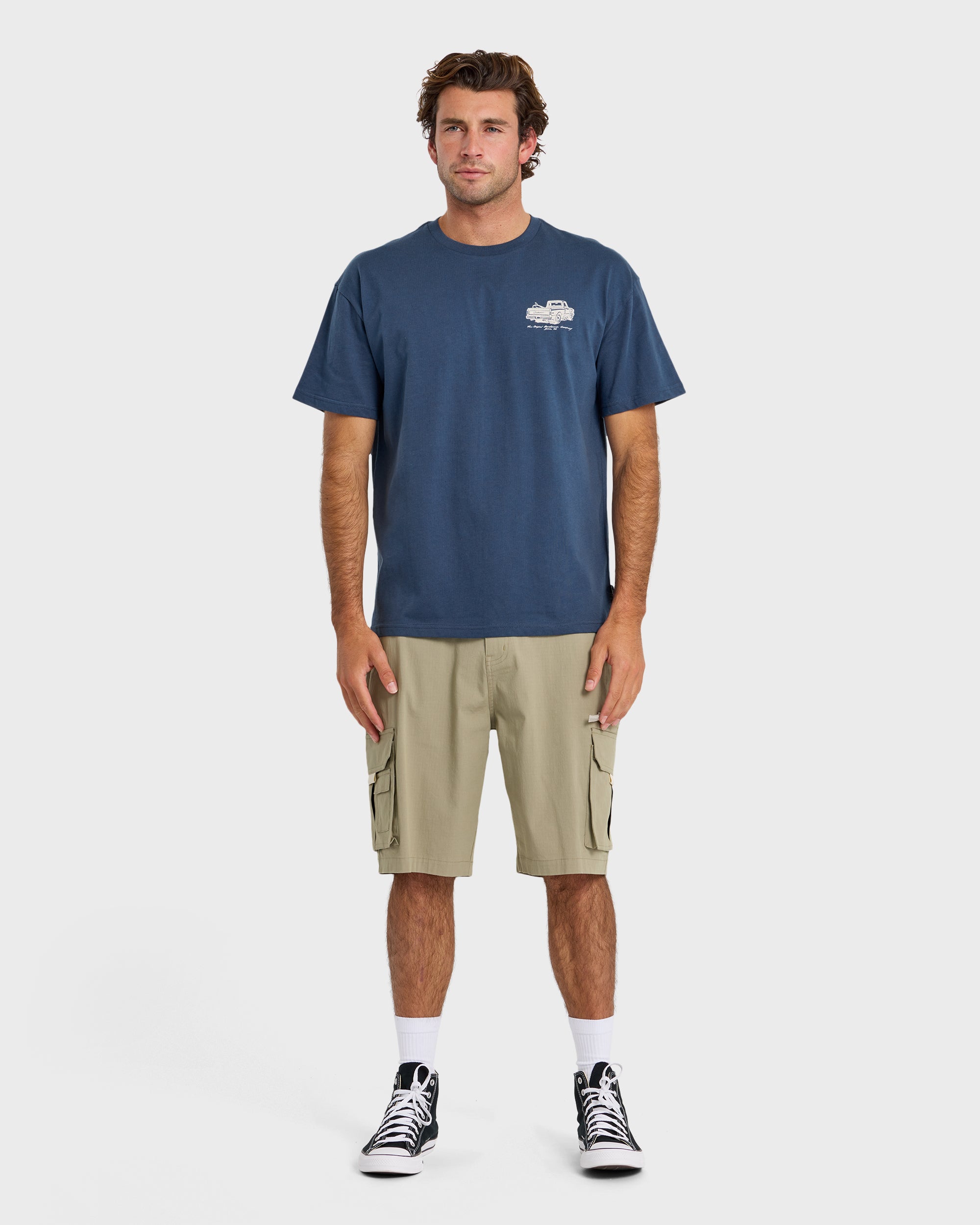 Get Out There Originals Oversized Short Sleeve T-Shirt - Dark Denim - Image 3