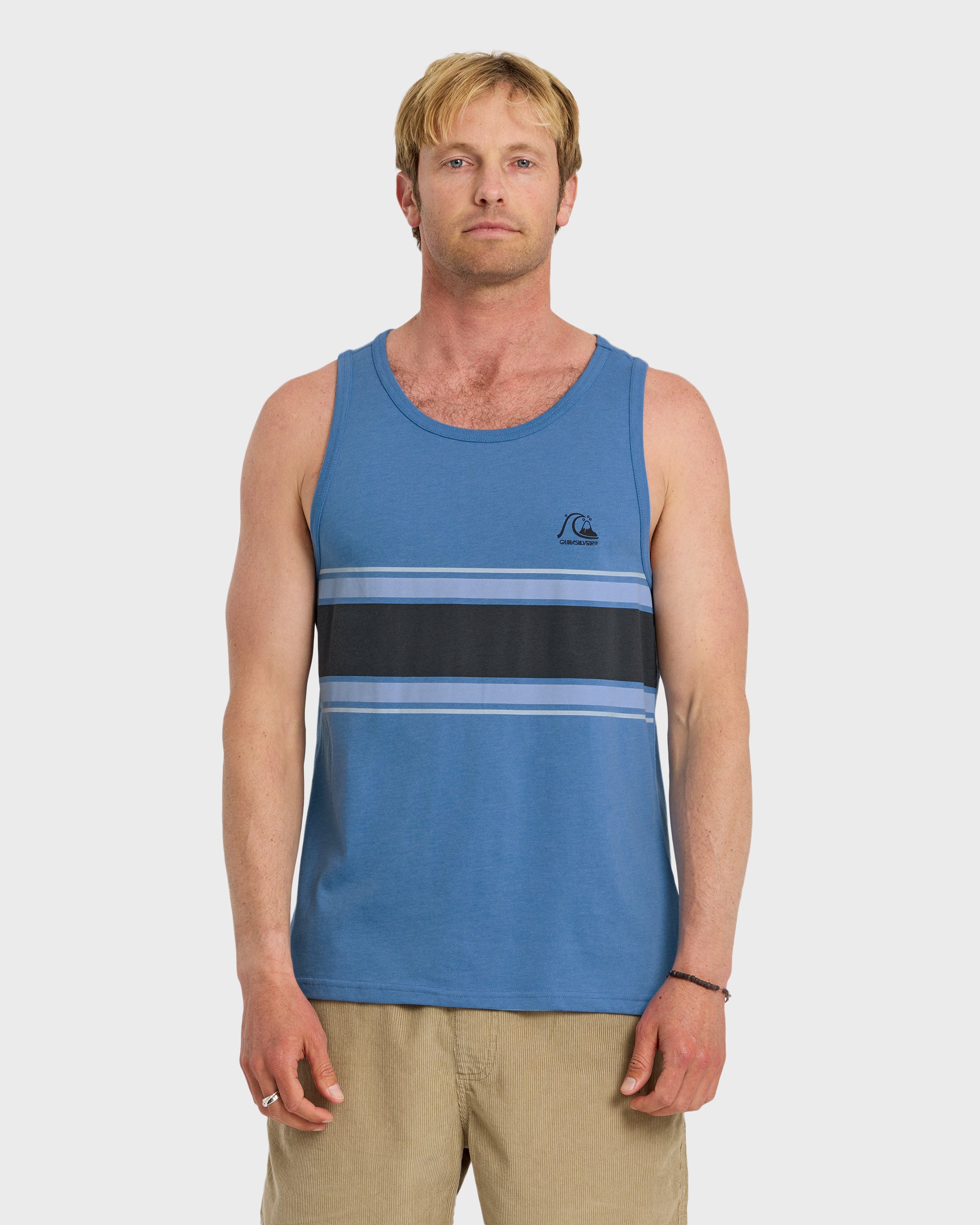 Floater Stripe Tank - Riviera Heather