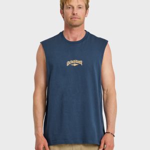 Diamond Arch Oversized Tank - Dark Denim