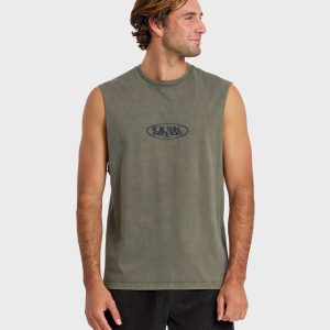 Blends Oversized Acid Wash Tank Top - Grape Leaf
