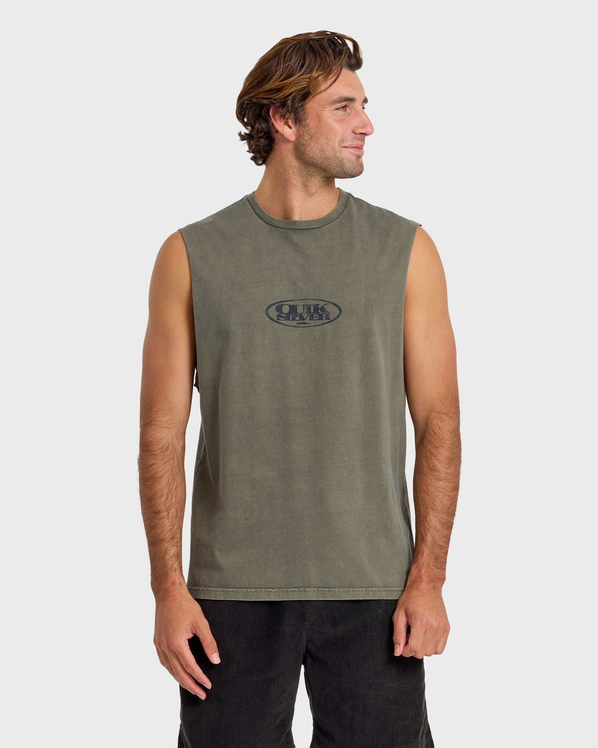 Blends Oversized Acid Wash Tank Top - Grape Leaf