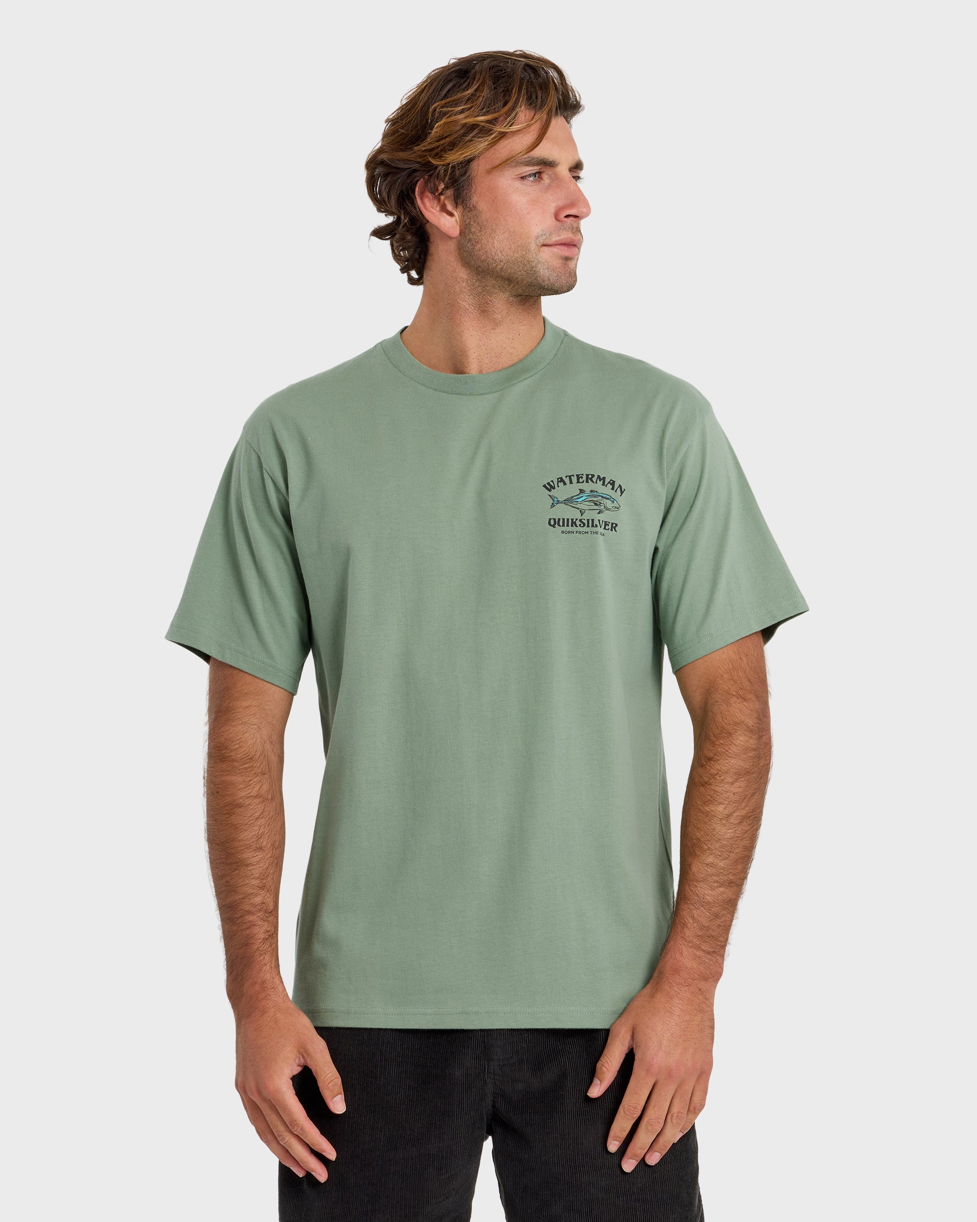Waterman Trolling Short Sleeve Sueded Graphic T-Shirt - Lily Pad