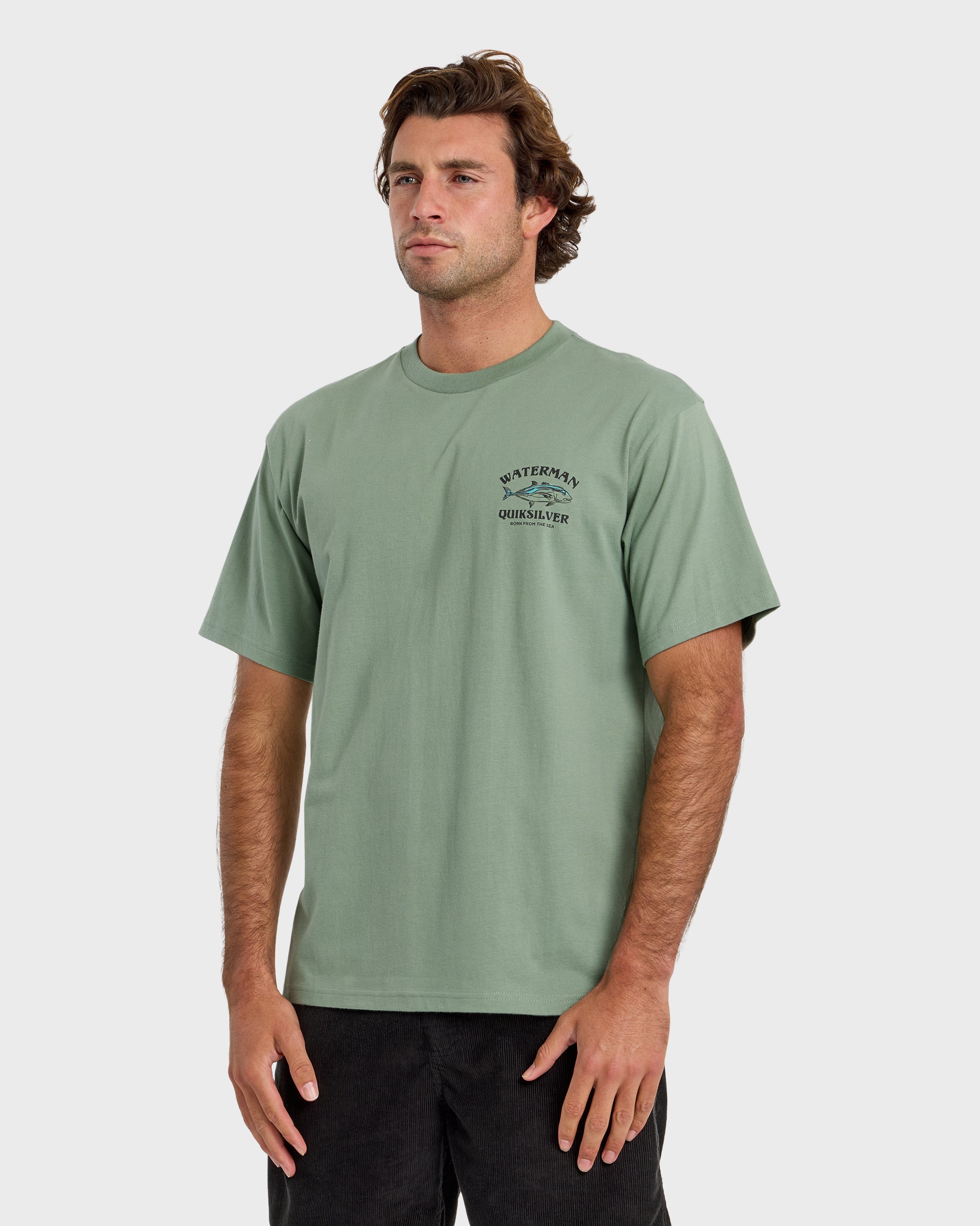 Waterman Trolling Short Sleeve Sueded Graphic T-Shirt - Lily Pad - Image 4