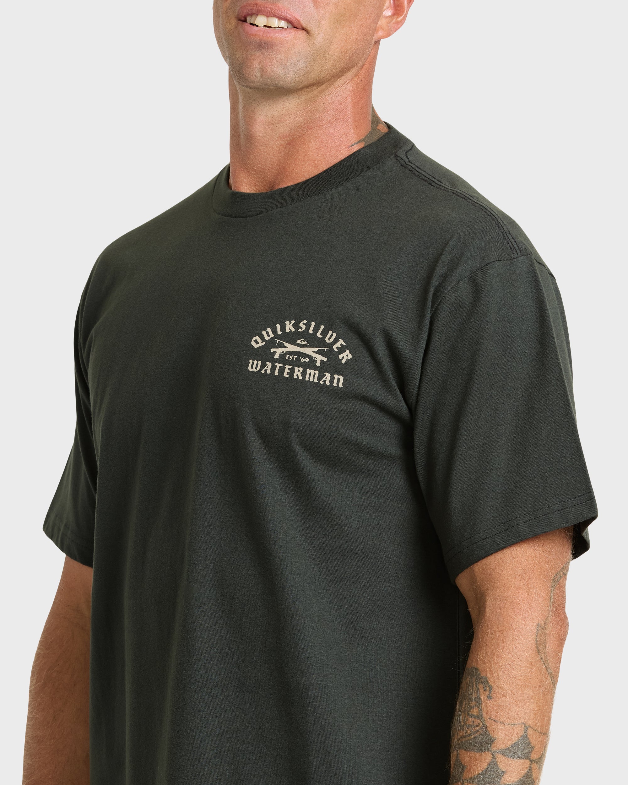 Waterman Speared Sueded Short Sleeve T-Shirt - Phantom - Image 5