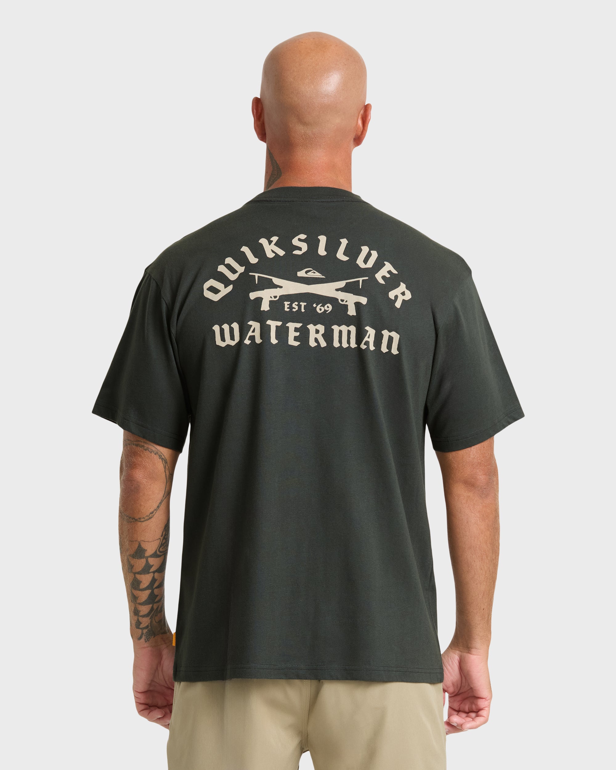 Waterman Speared Sueded Short Sleeve T-Shirt - Phantom - Image 2