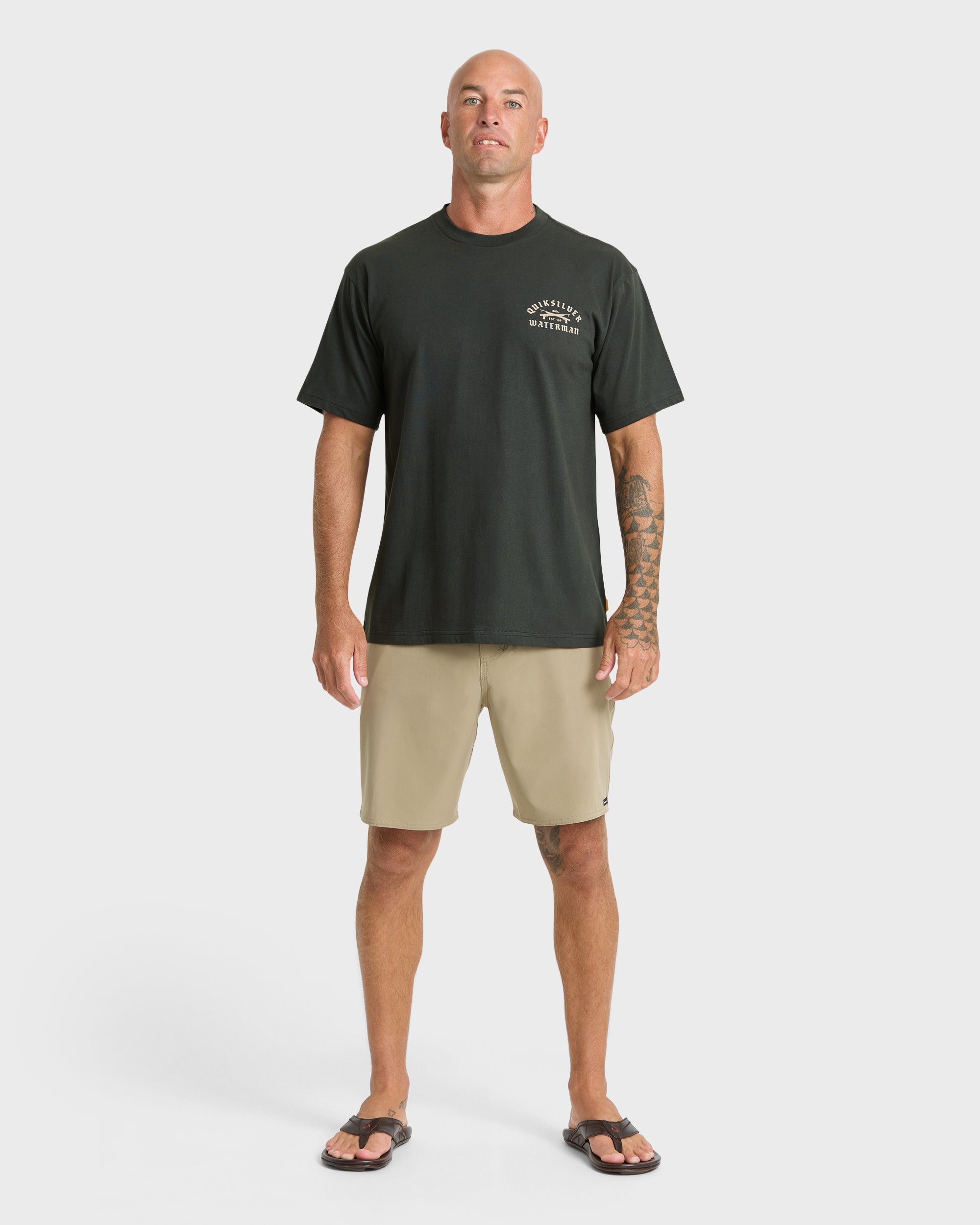 Waterman Speared Sueded Short Sleeve T-Shirt - Phantom - Image 3
