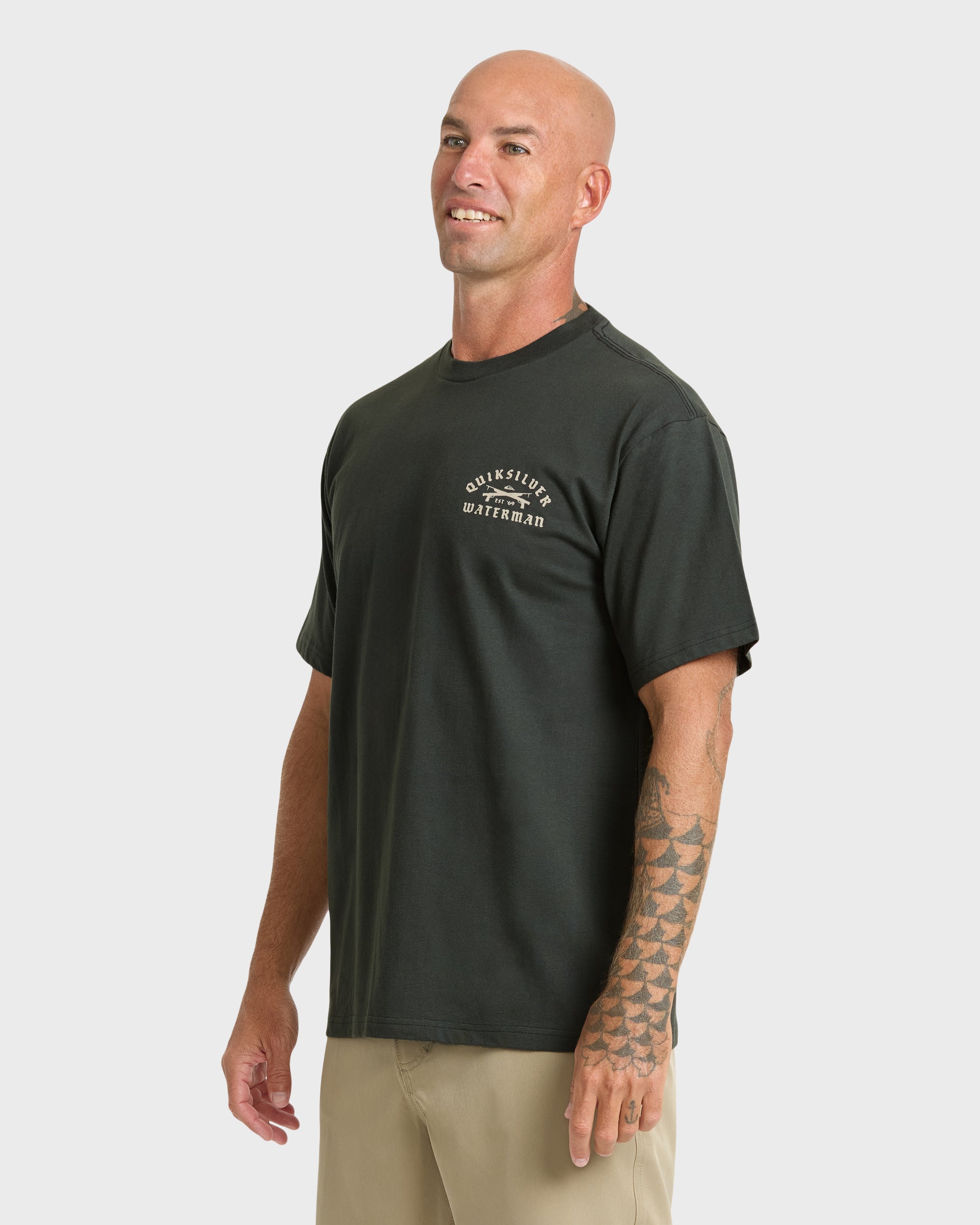 Waterman Speared Sueded Short Sleeve T-Shirt - Phantom - Image 4