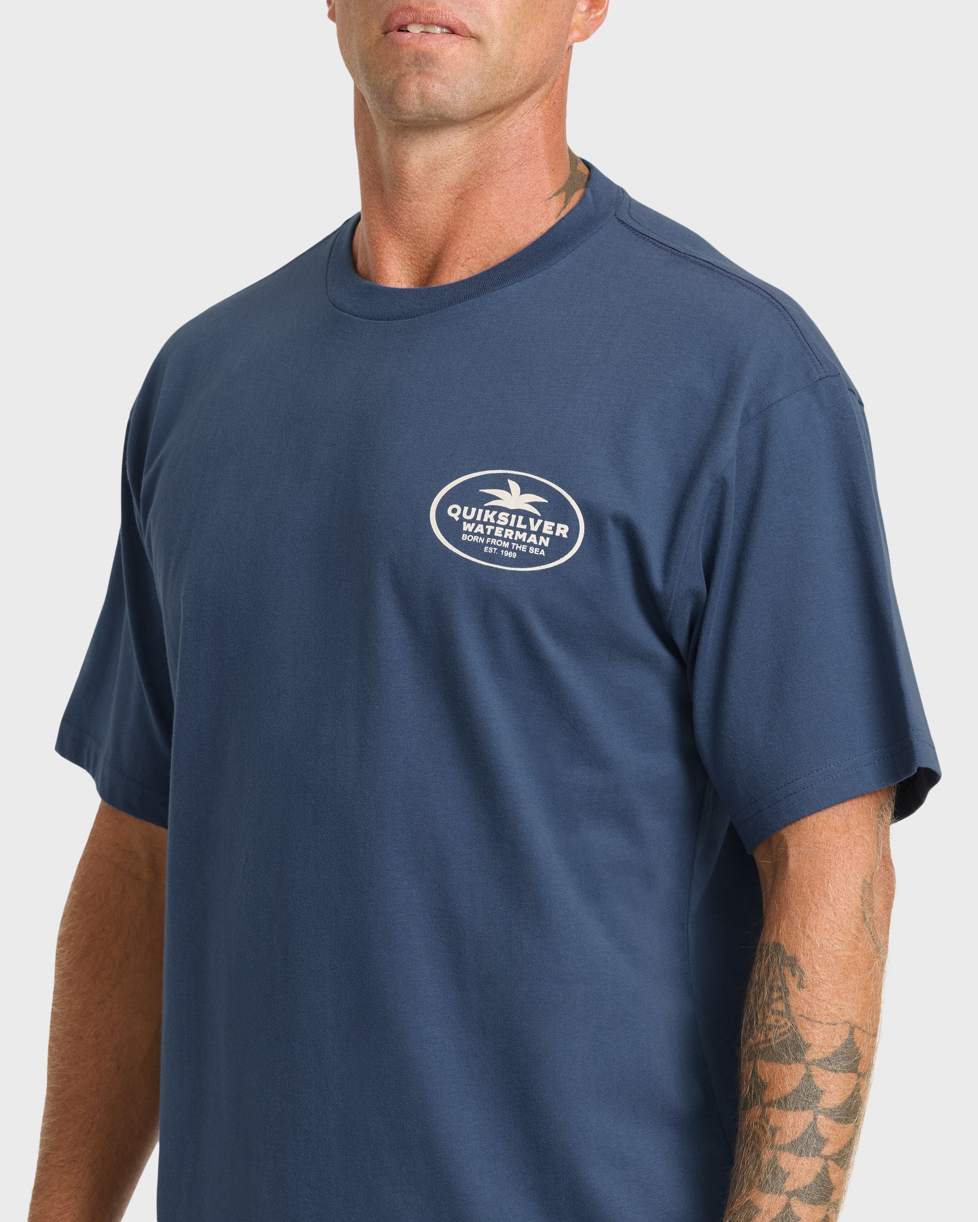 Waterman Union Made Sueded Short Sleeve T-Shirt - Dark Denim - Image 5