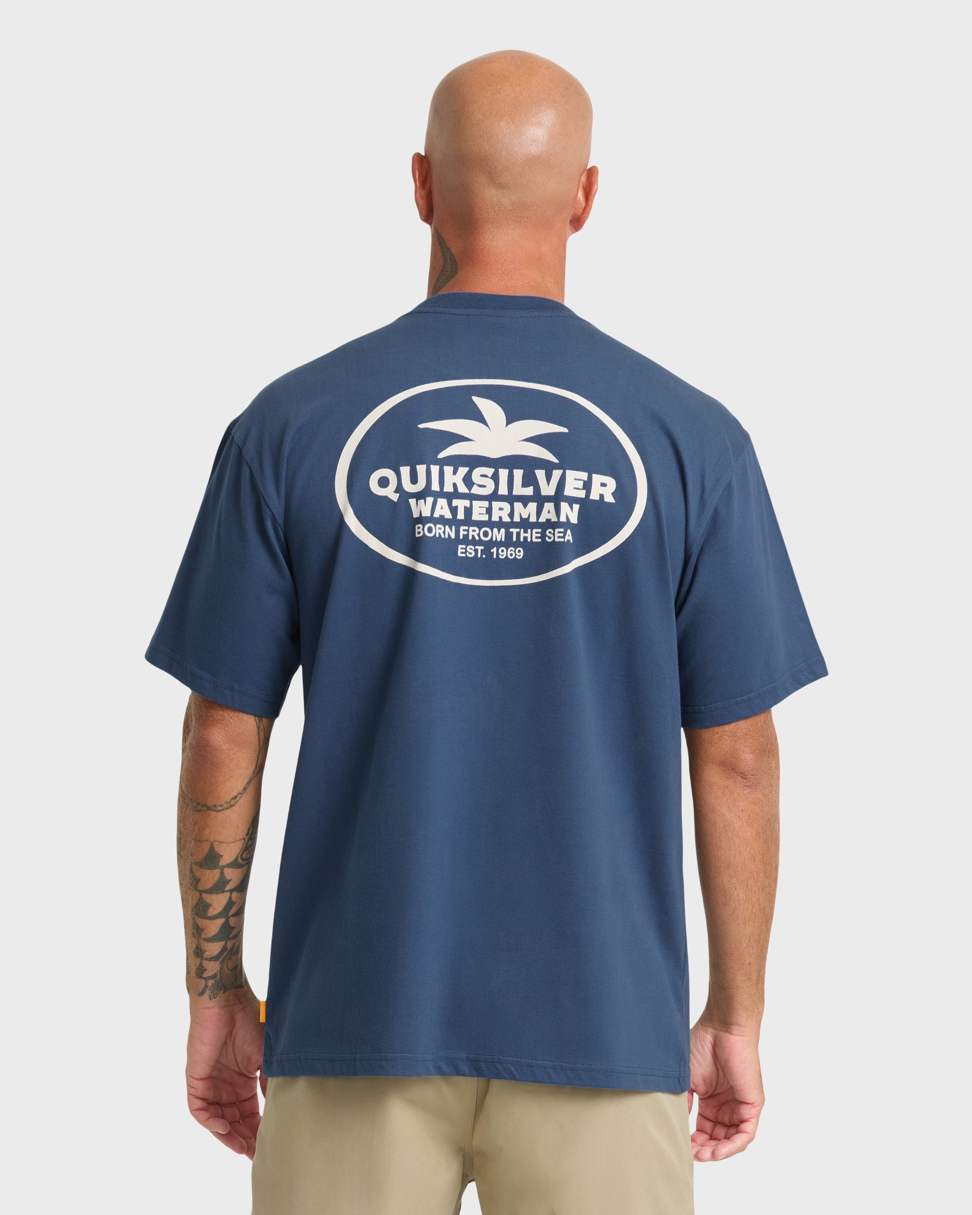 Waterman Union Made Sueded Short Sleeve T-Shirt - Dark Denim - Image 2