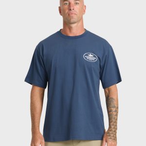 Waterman Union Made Sueded Short Sleeve T-Shirt - Dark Denim