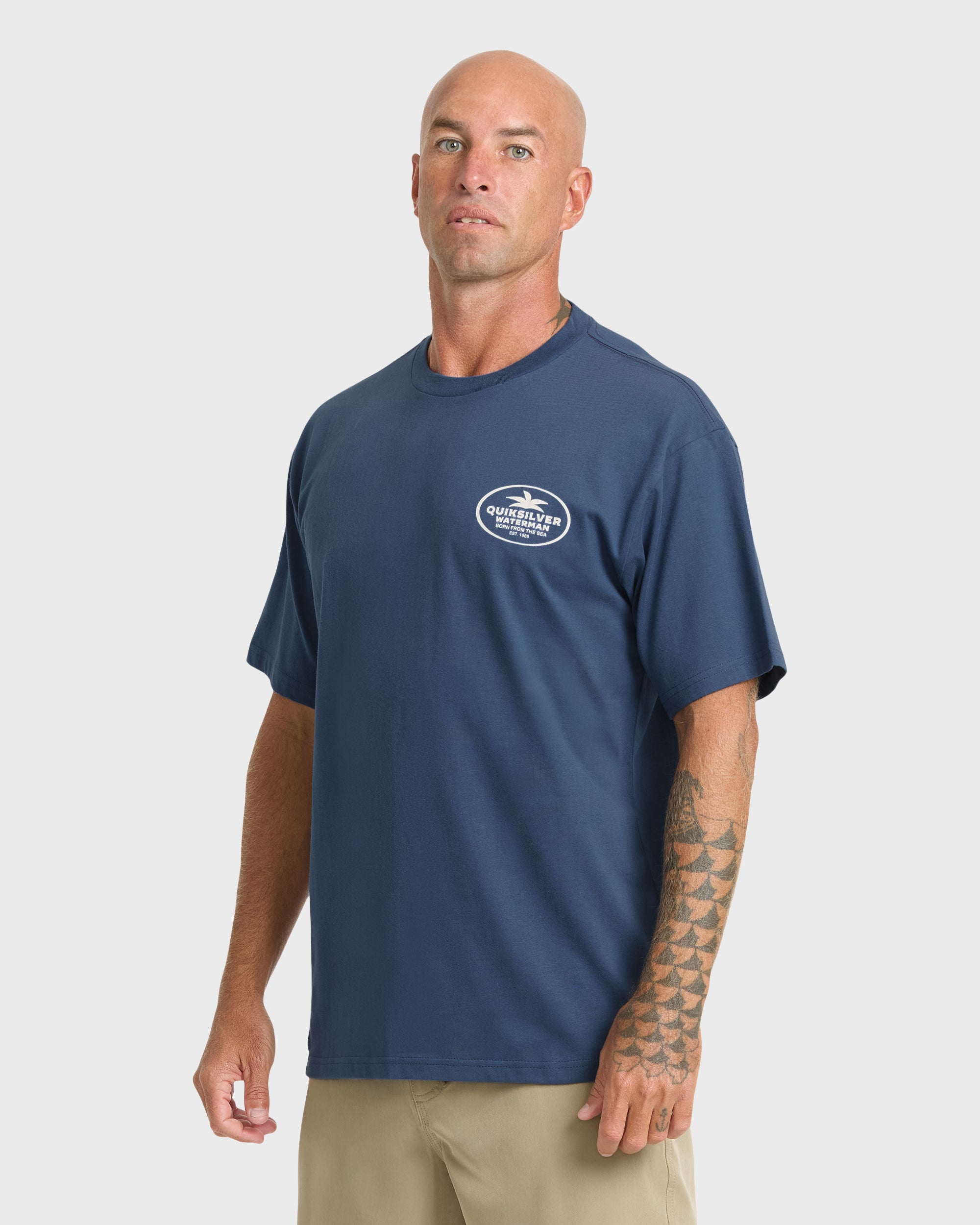 Waterman Union Made Sueded Short Sleeve T-Shirt - Dark Denim - Image 4