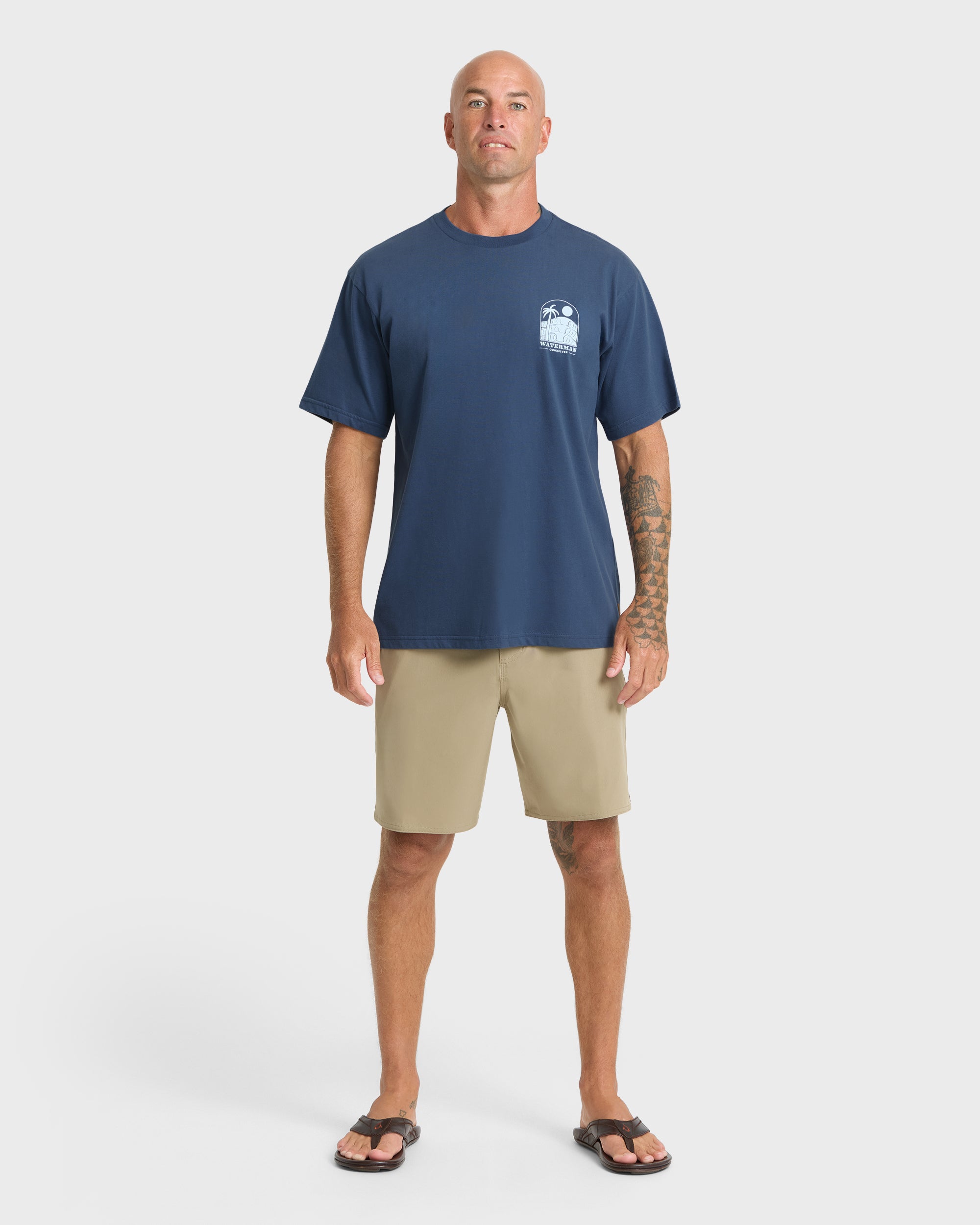 Waterman Out The Back Sueded T-Shirt - Dark Denim - Image 3