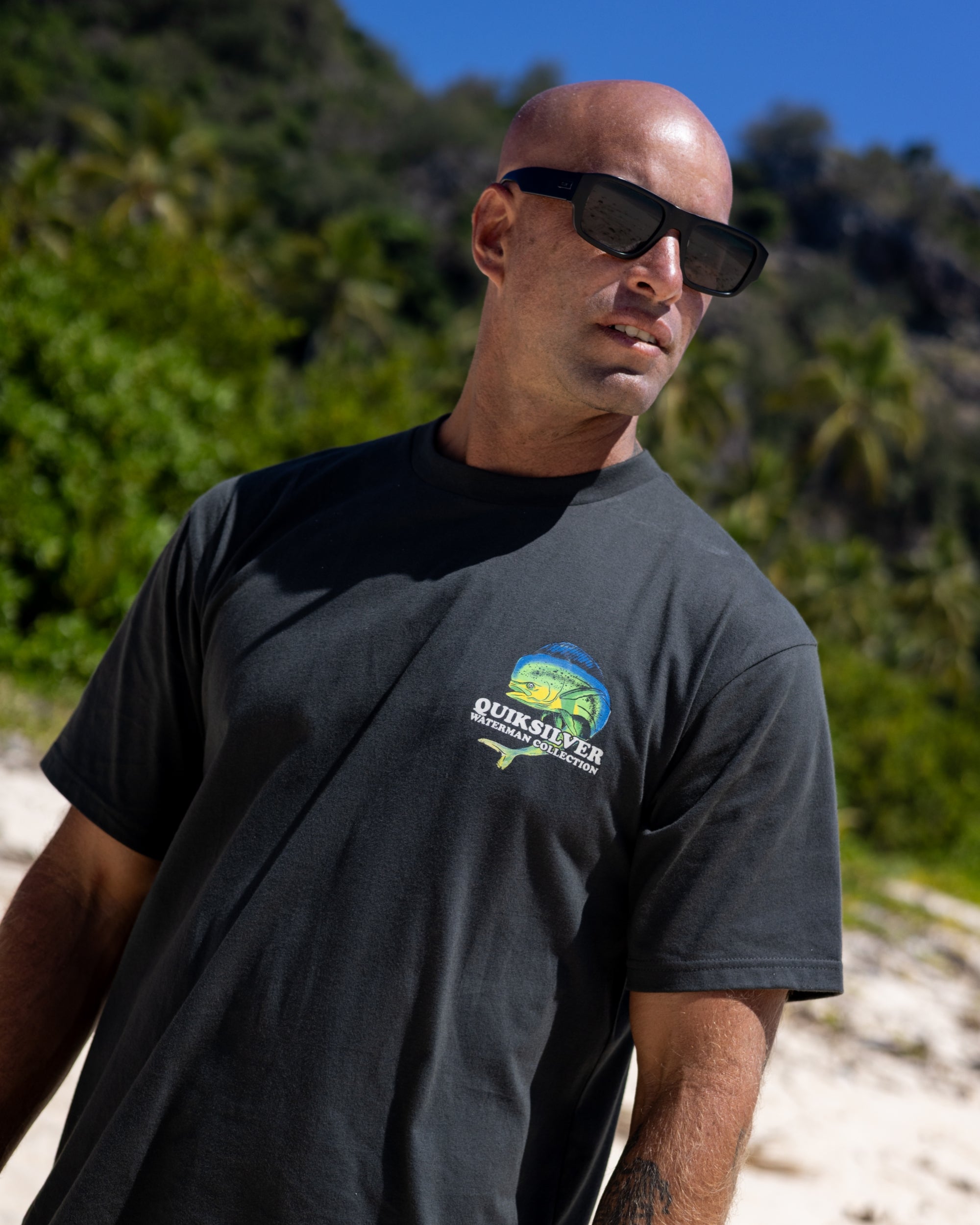 Waterman Big Bull Sueded Short Sleeve T-Shirt - Phantom - Image 3