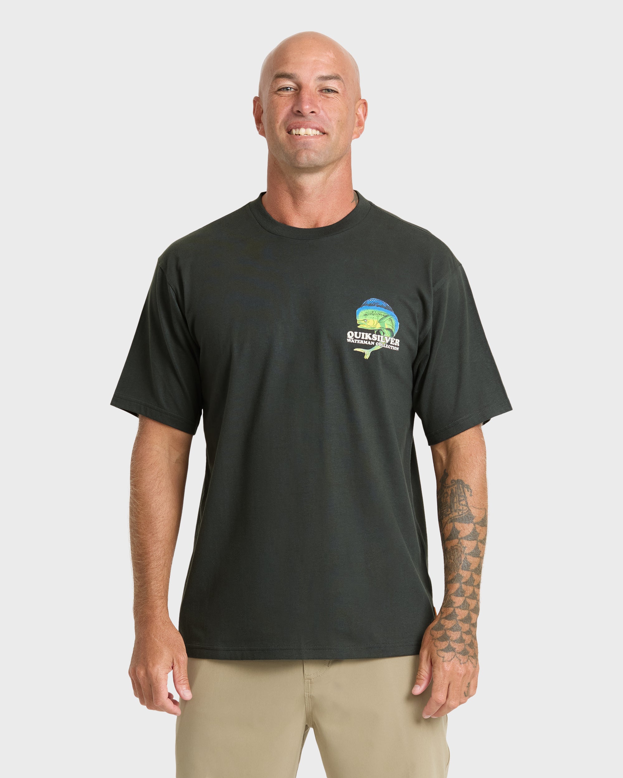 Waterman Big Bull Sueded Short Sleeve T-Shirt - Phantom - Image 2