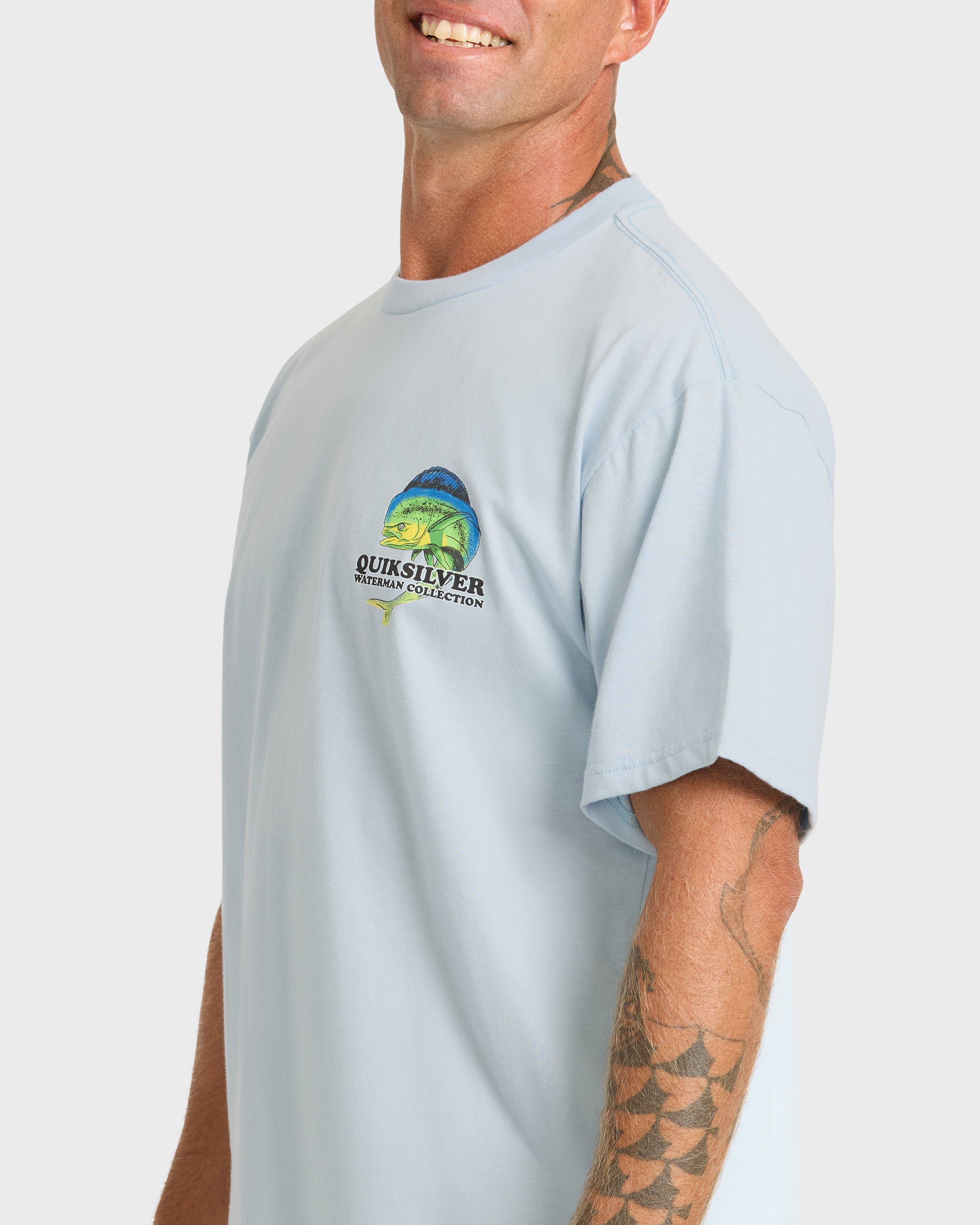 Waterman Big Bull Sueded Short Sleeve T-Shirt - Skyway - Image 5