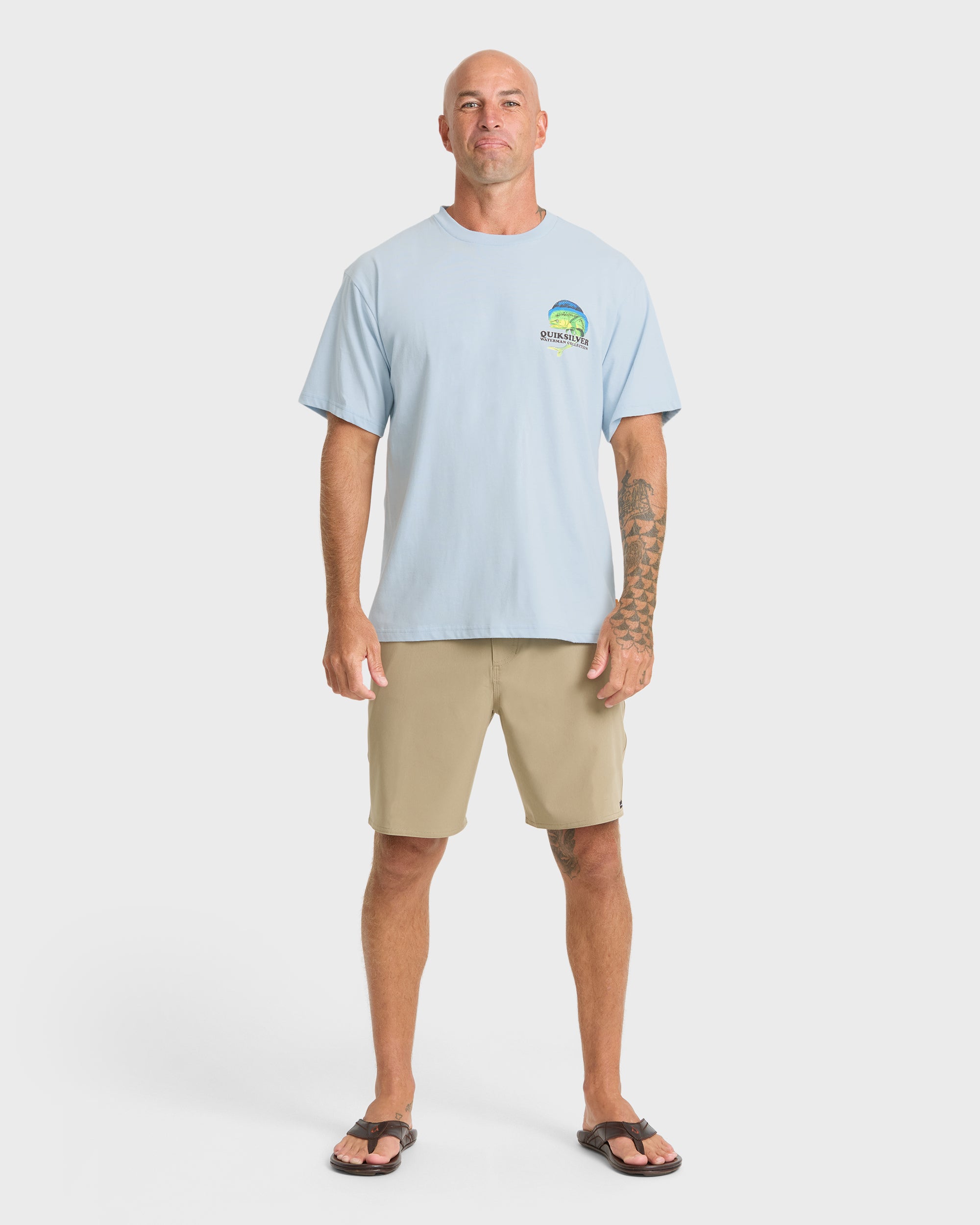 Waterman Big Bull Sueded Short Sleeve T-Shirt - Skyway - Image 3