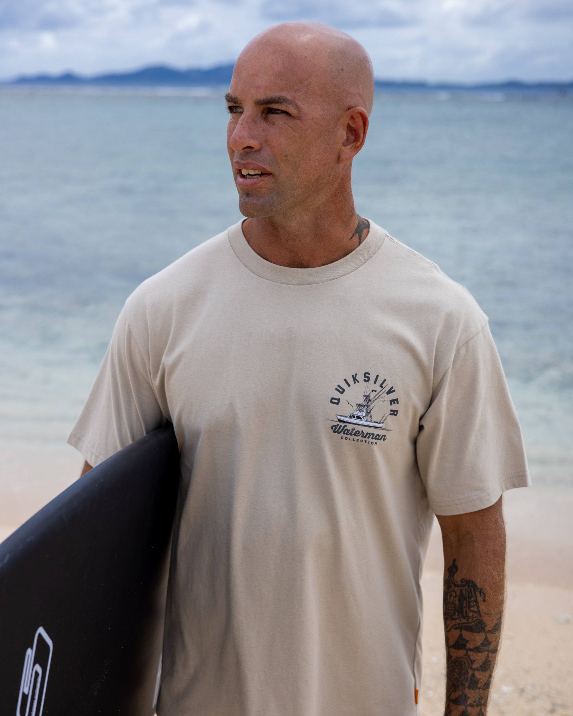 Waterman Early Morning Sueded Short Sleeve T-Shirt - Plaza Taupe - Image 2
