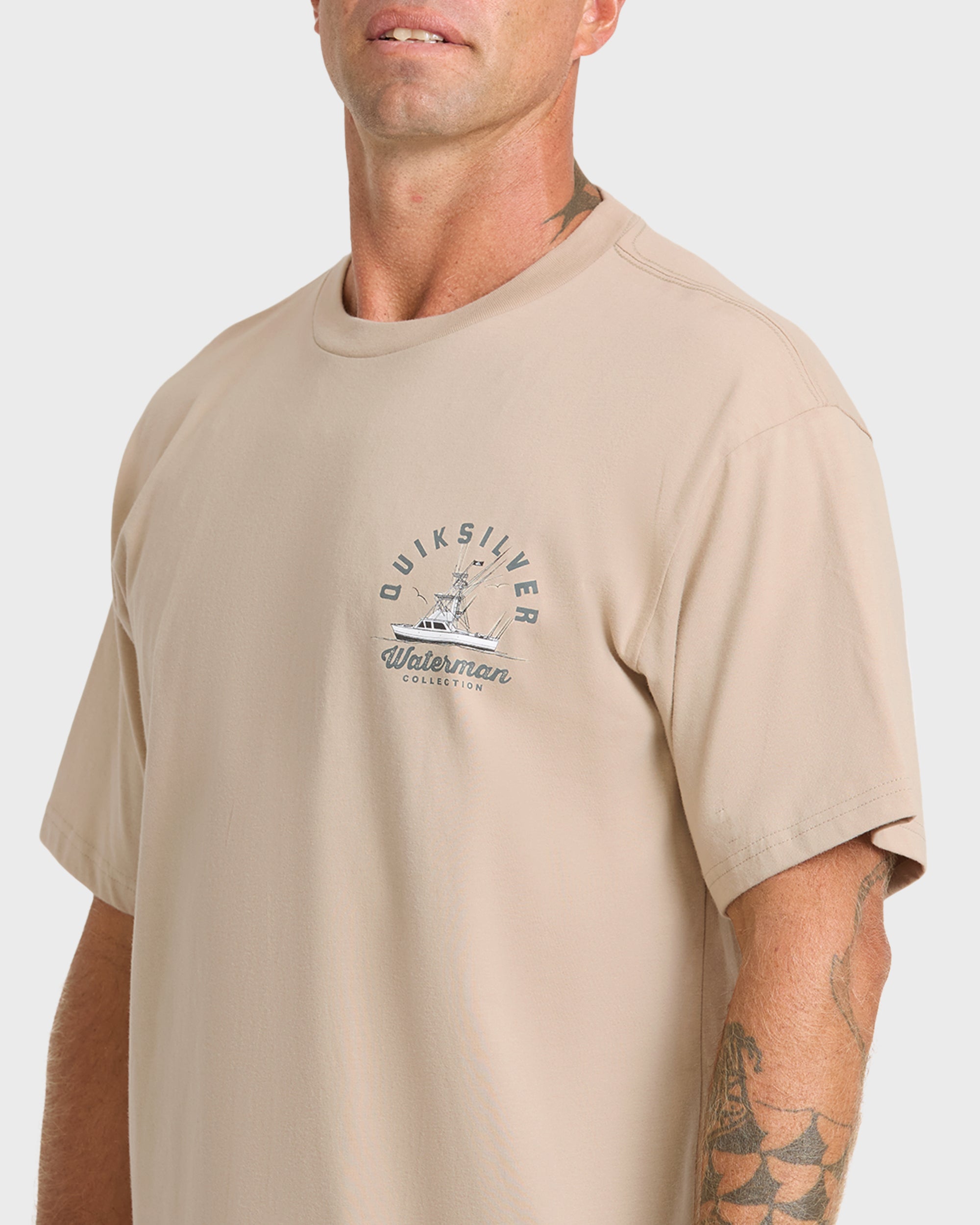 Waterman Early Morning Sueded Short Sleeve T-Shirt - Plaza Taupe - Image 7