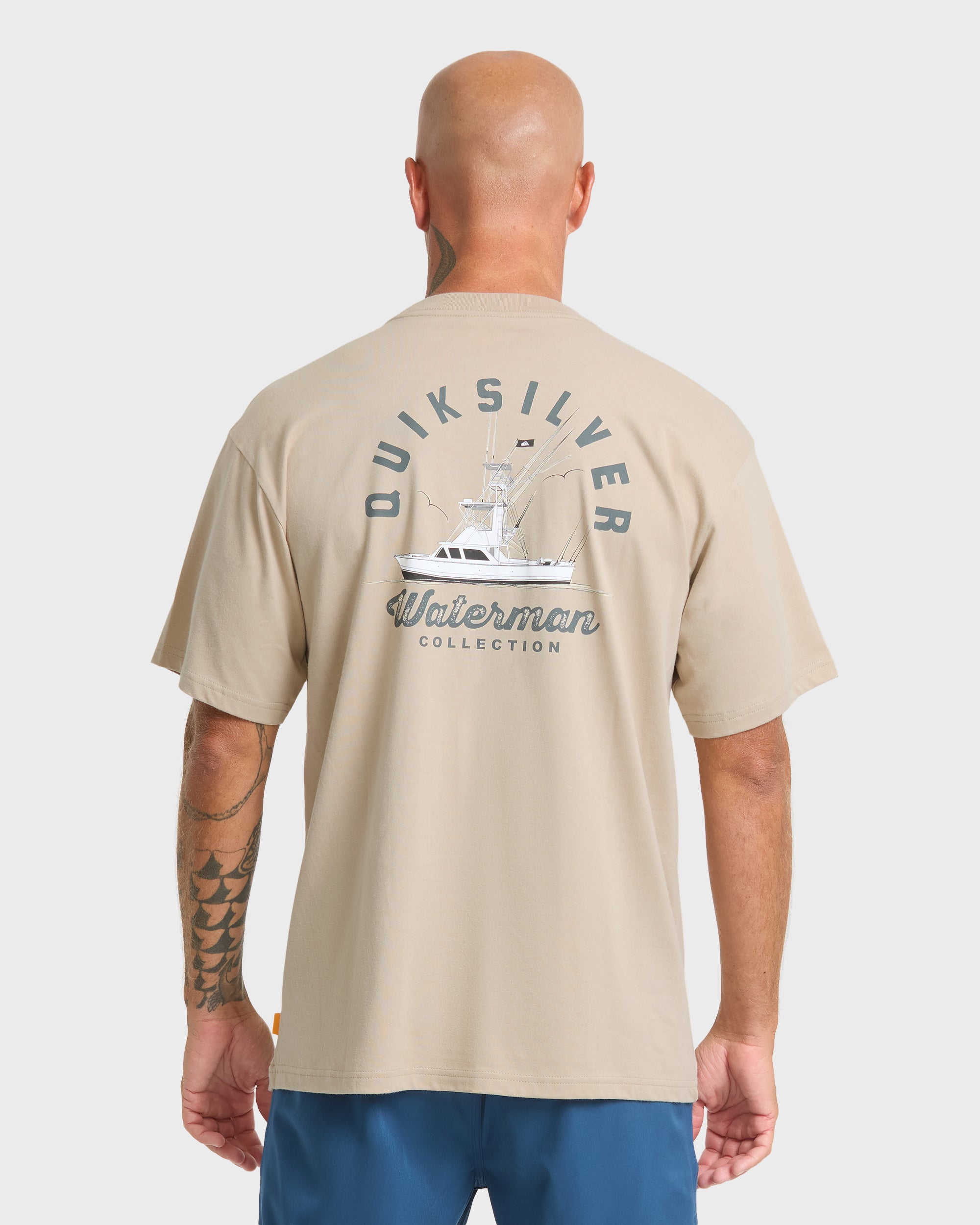 Waterman Early Morning Sueded Short Sleeve T-Shirt - Plaza Taupe - Image 4