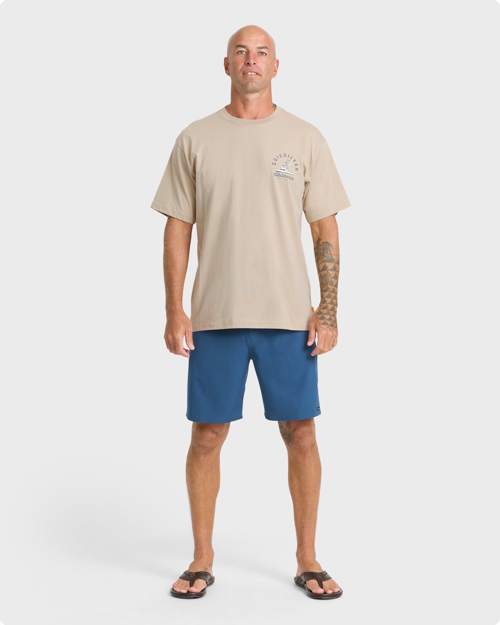 Waterman Early Morning Sueded Short Sleeve T-Shirt - Plaza Taupe - Image 5