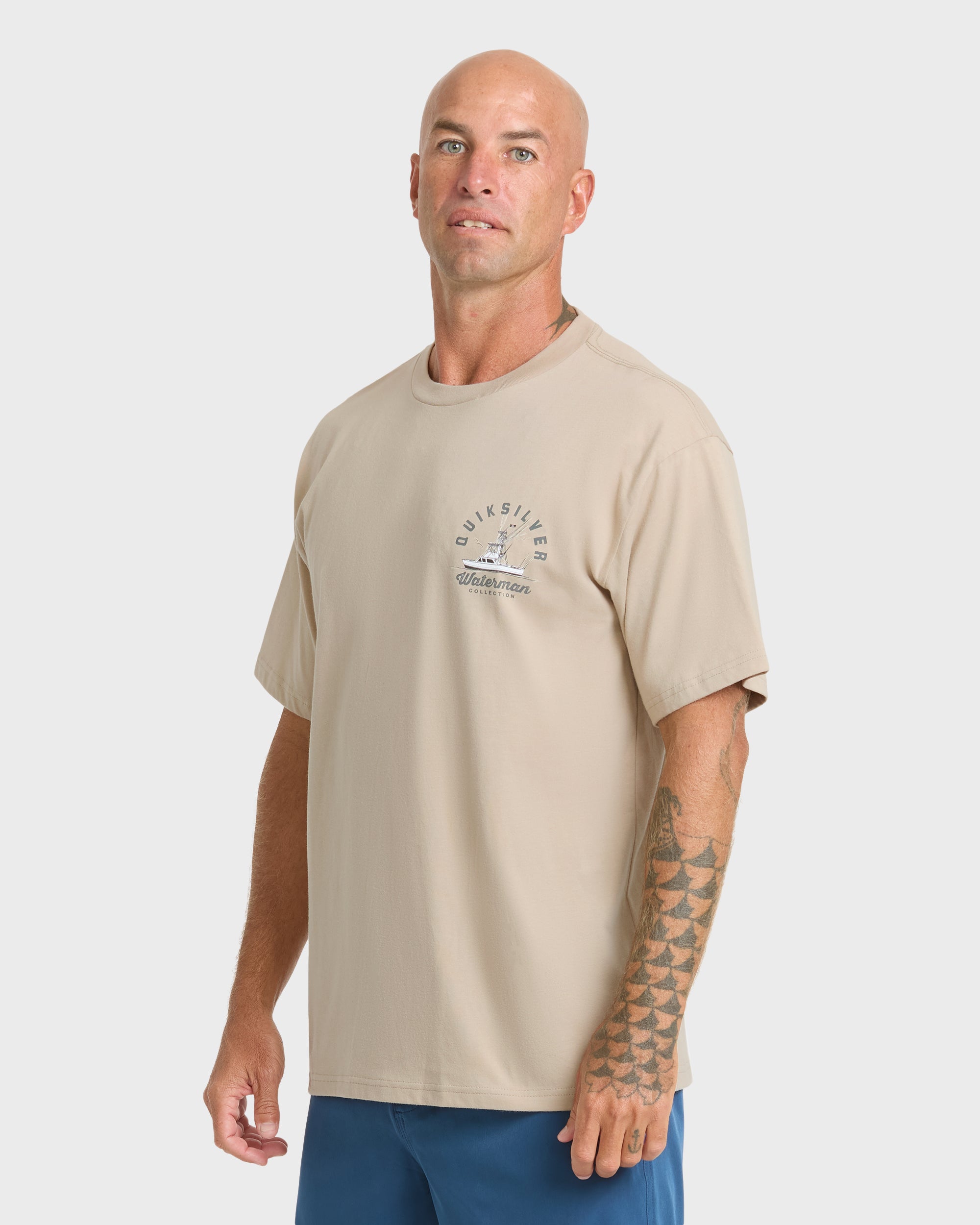 Waterman Early Morning Sueded Short Sleeve T-Shirt - Plaza Taupe - Image 6