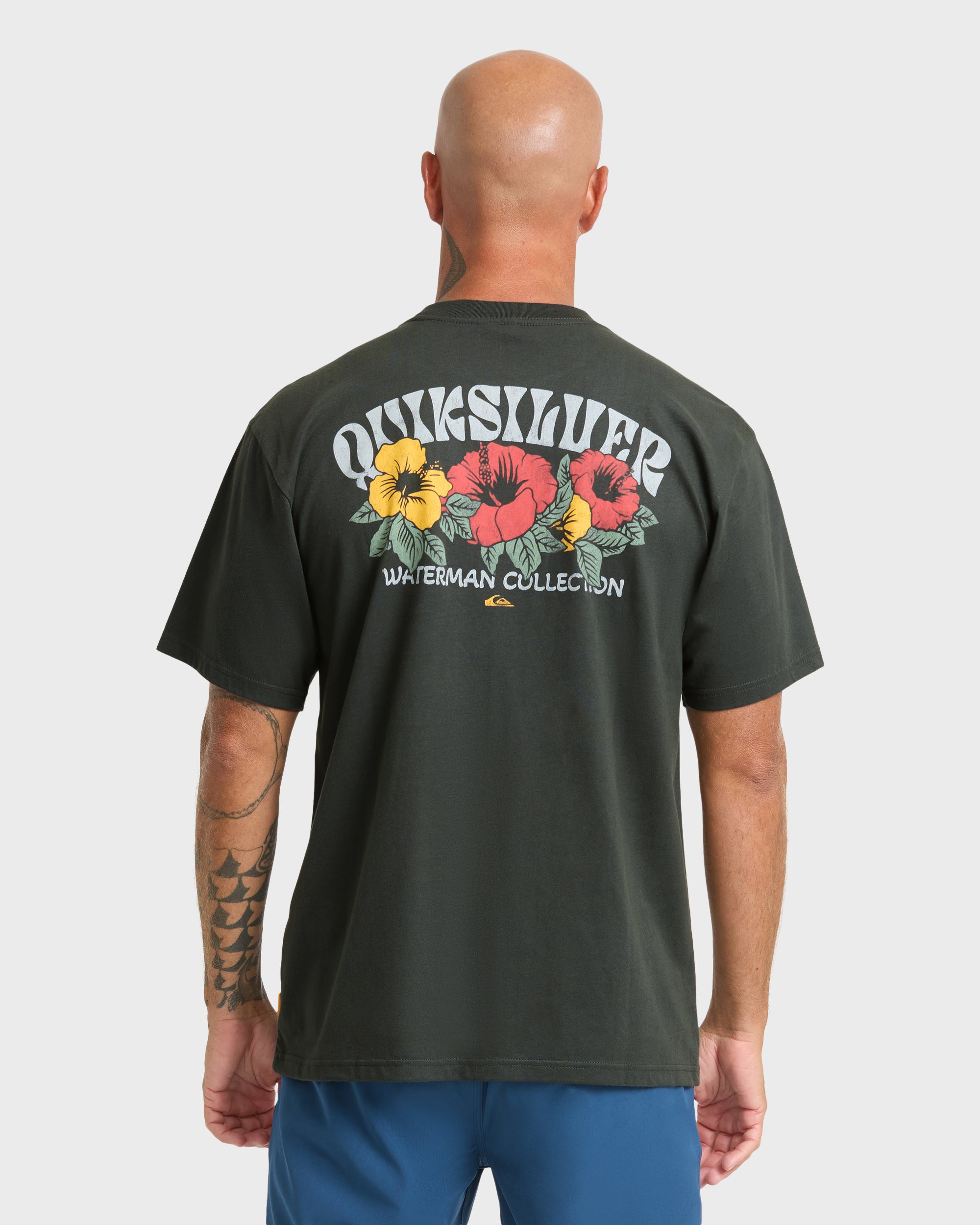 Waterman Las Flores Sueded Short Sleeve T-Shirt - Phantom - Image 2