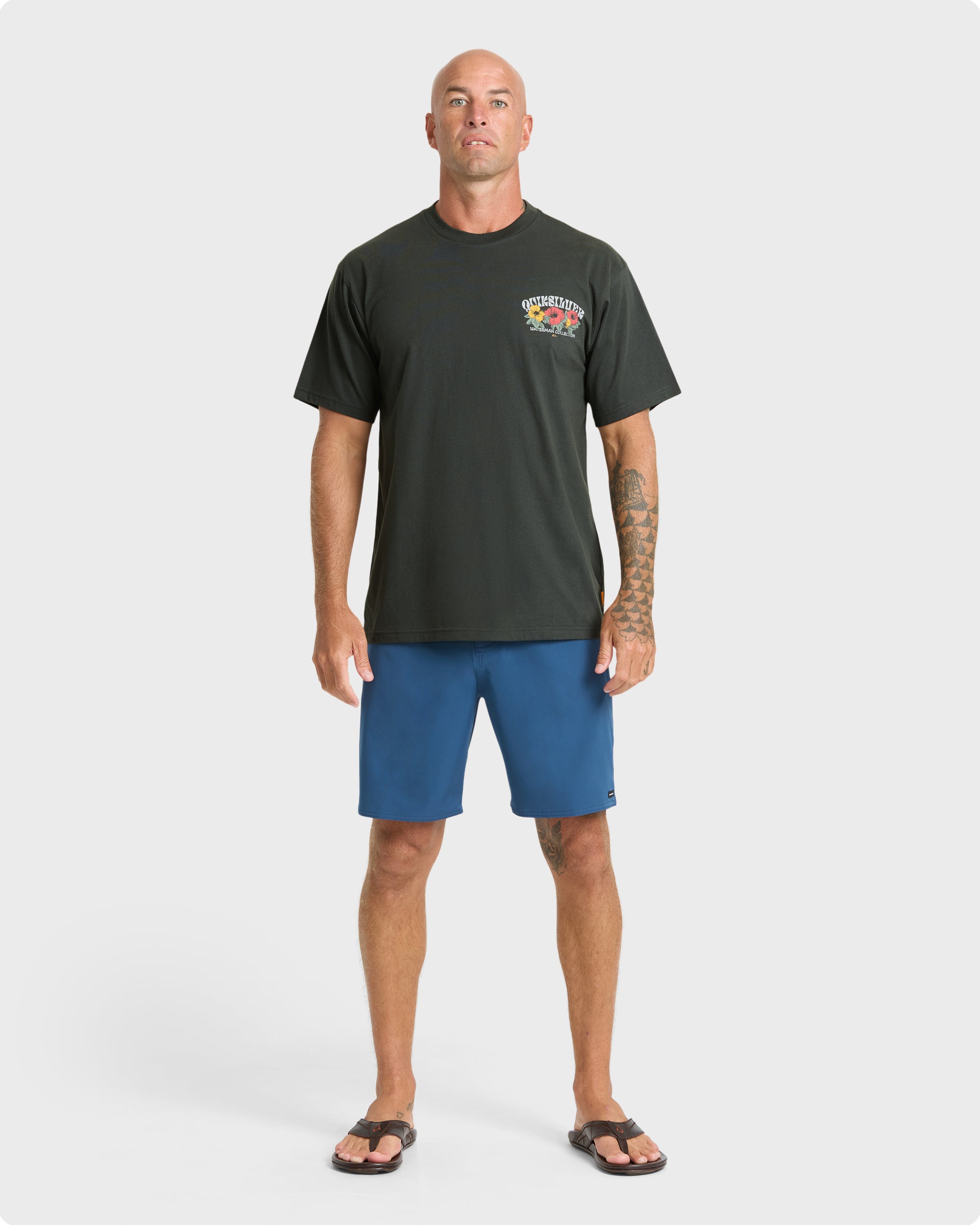 Waterman Las Flores Sueded Short Sleeve T-Shirt - Phantom - Image 3