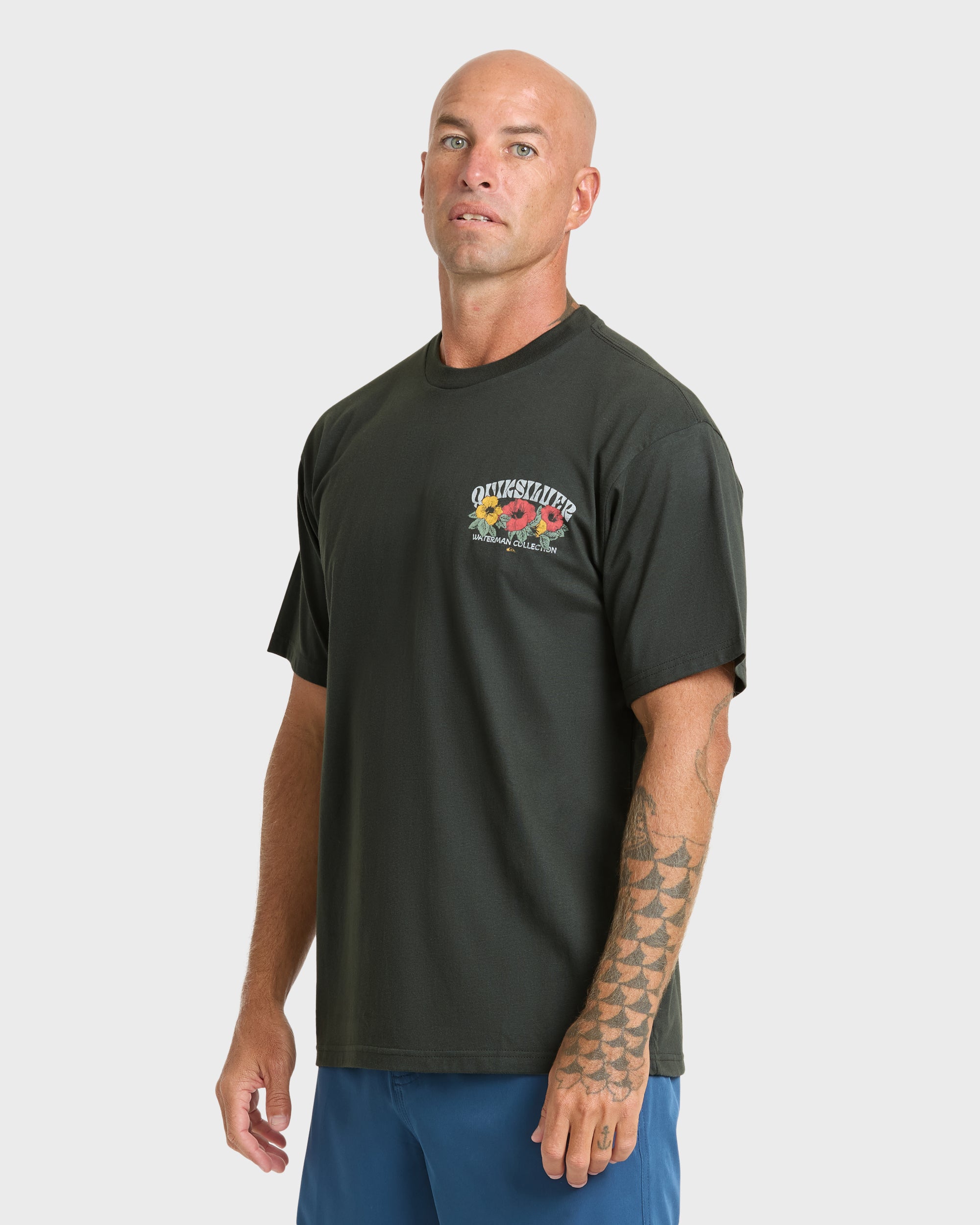 Waterman Las Flores Sueded Short Sleeve T-Shirt - Phantom - Image 4
