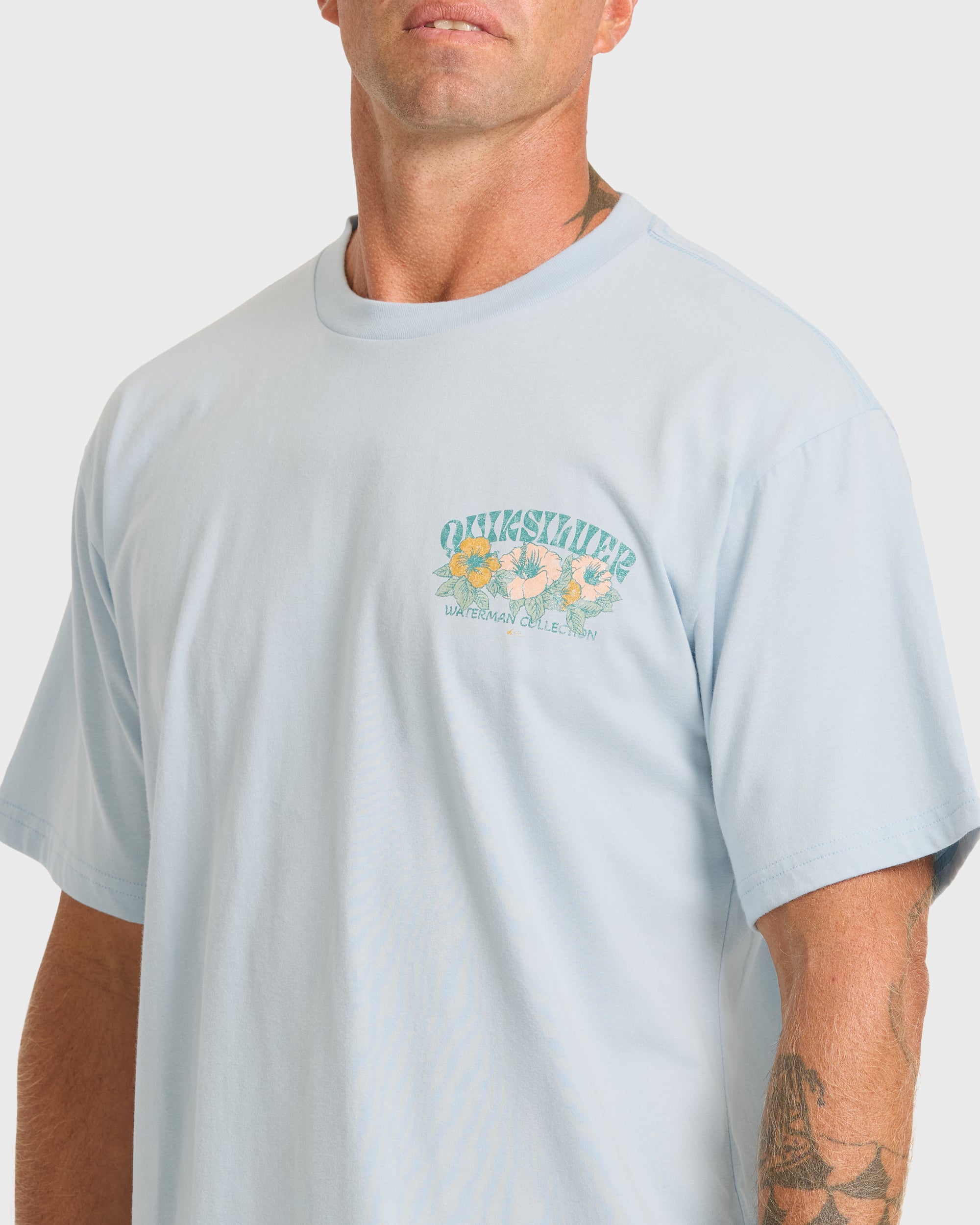 Waterman Las Flores Sueded Short Sleeve T-Shirt - Skyway - Image 5