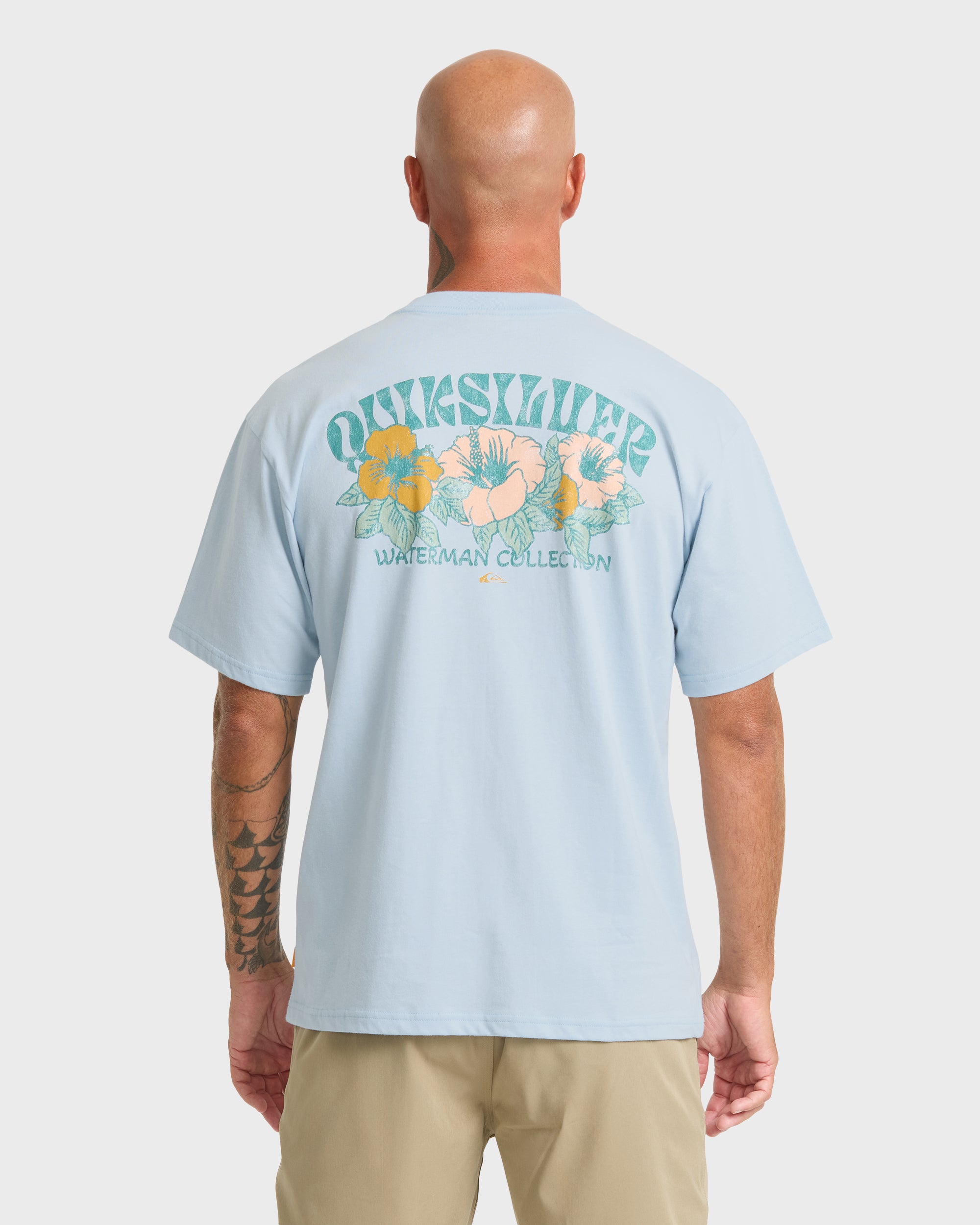 Waterman Las Flores Sueded Short Sleeve T-Shirt - Skyway - Image 2