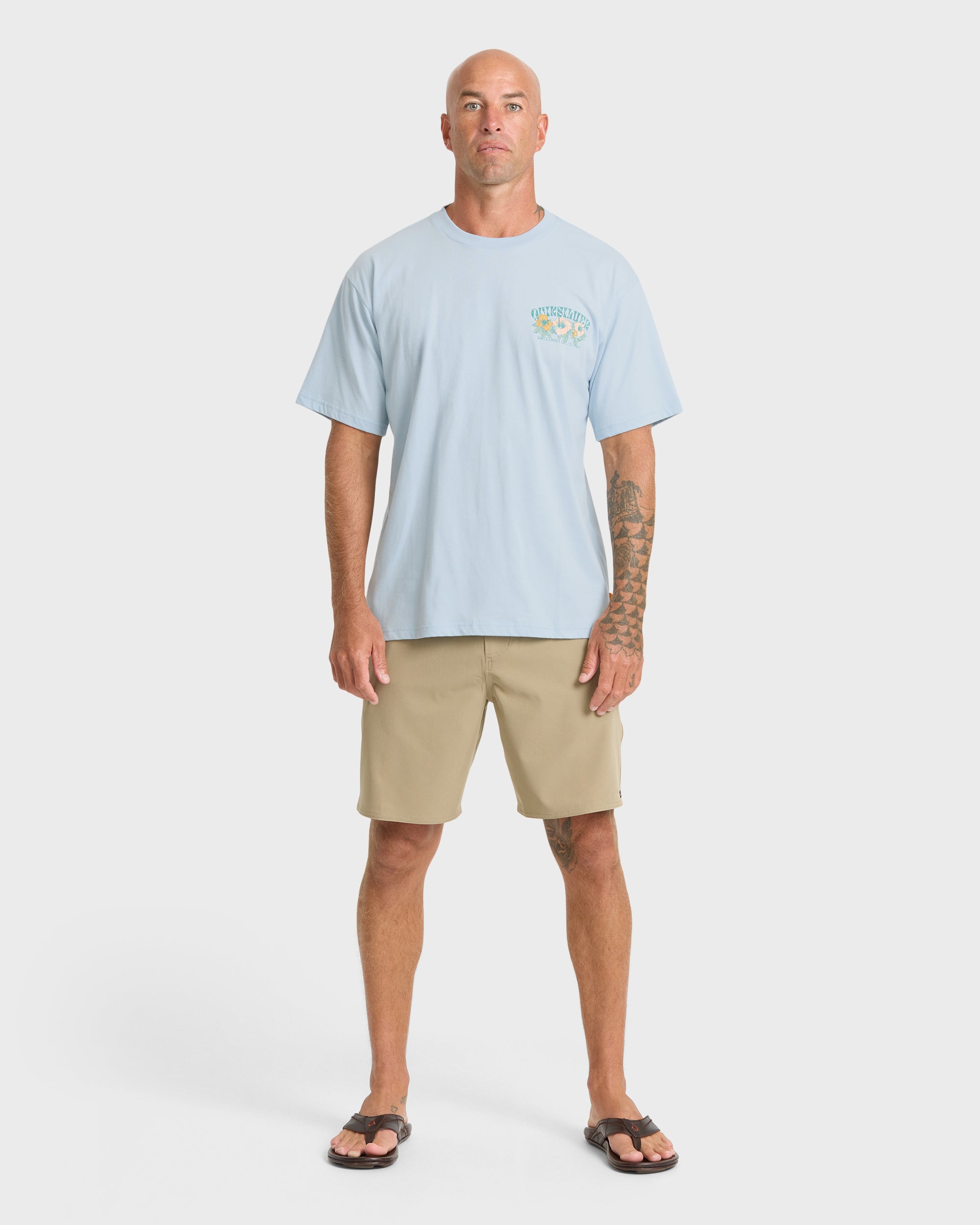 Waterman Las Flores Sueded Short Sleeve T-Shirt - Skyway - Image 3