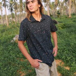 Ditsy Blossom Classic Short Sleeve Shirt - Anthracite