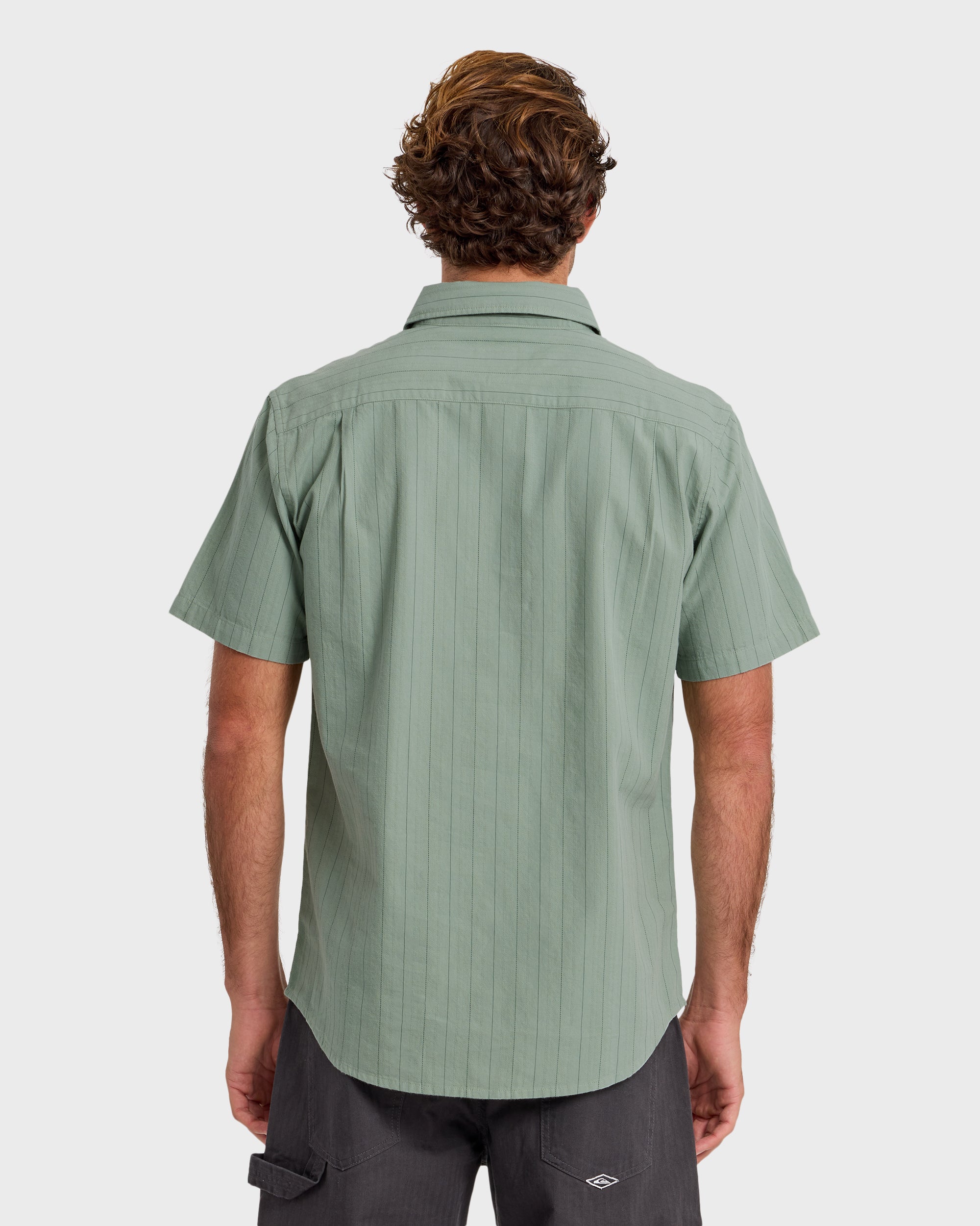 Dobby Stripe Classic Short Sleeve Shirt - Lily Pad - Image 2
