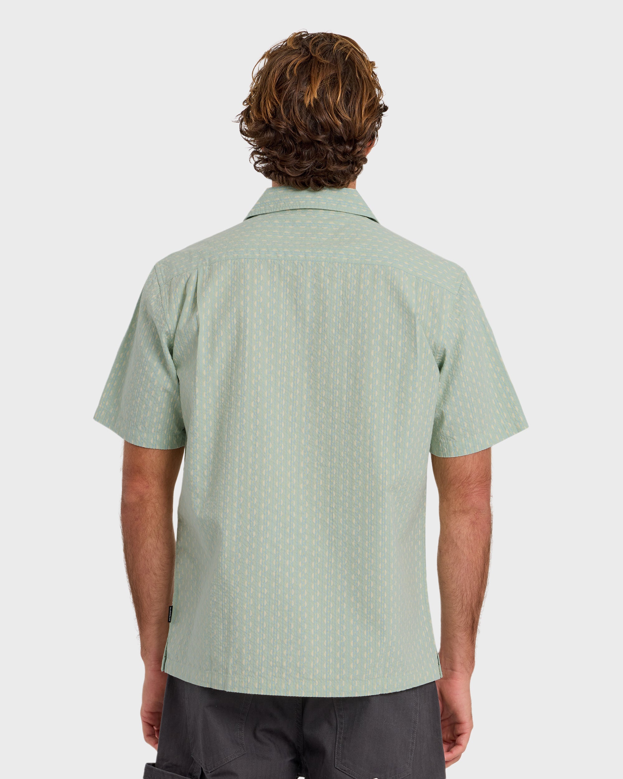 Horizons Casual Seersucker Short Sleeve Shirt - Blue Haze - Image 2