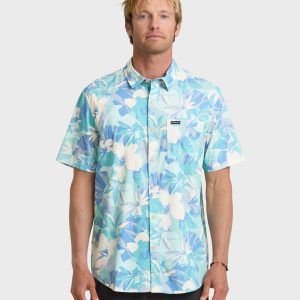 Interact Floral Classic Short Sleeve Shirt - Blue Haze
