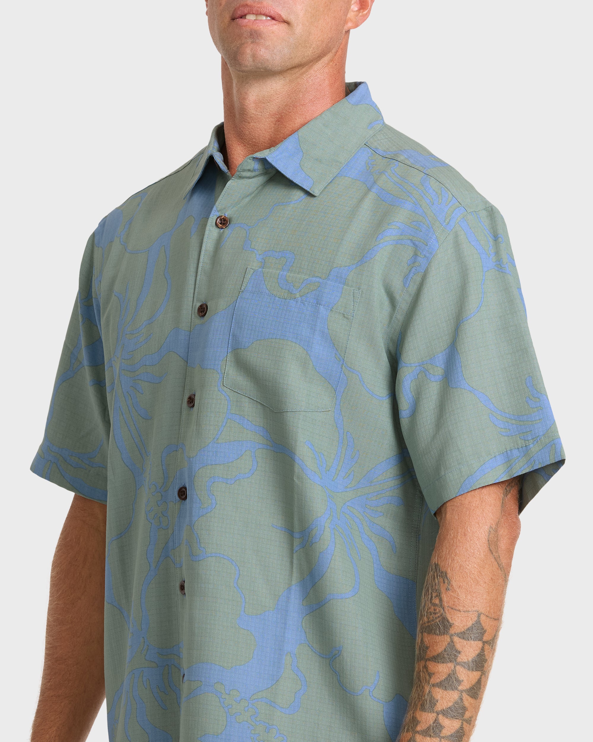 Waterman Bay Breeze Short Sleeve Shirt - Lily Pad - Image 5