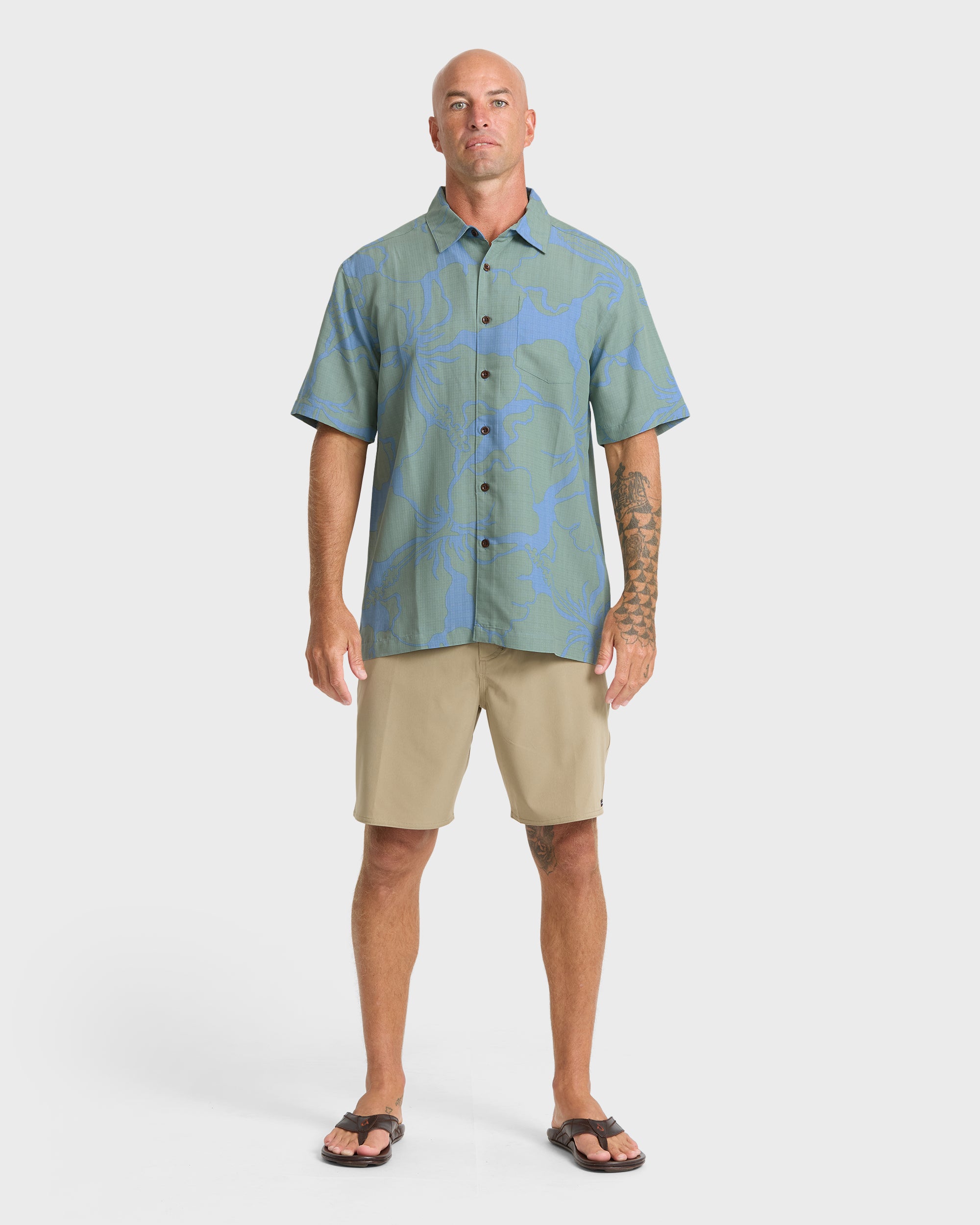Waterman Bay Breeze Short Sleeve Shirt - Lily Pad - Image 3