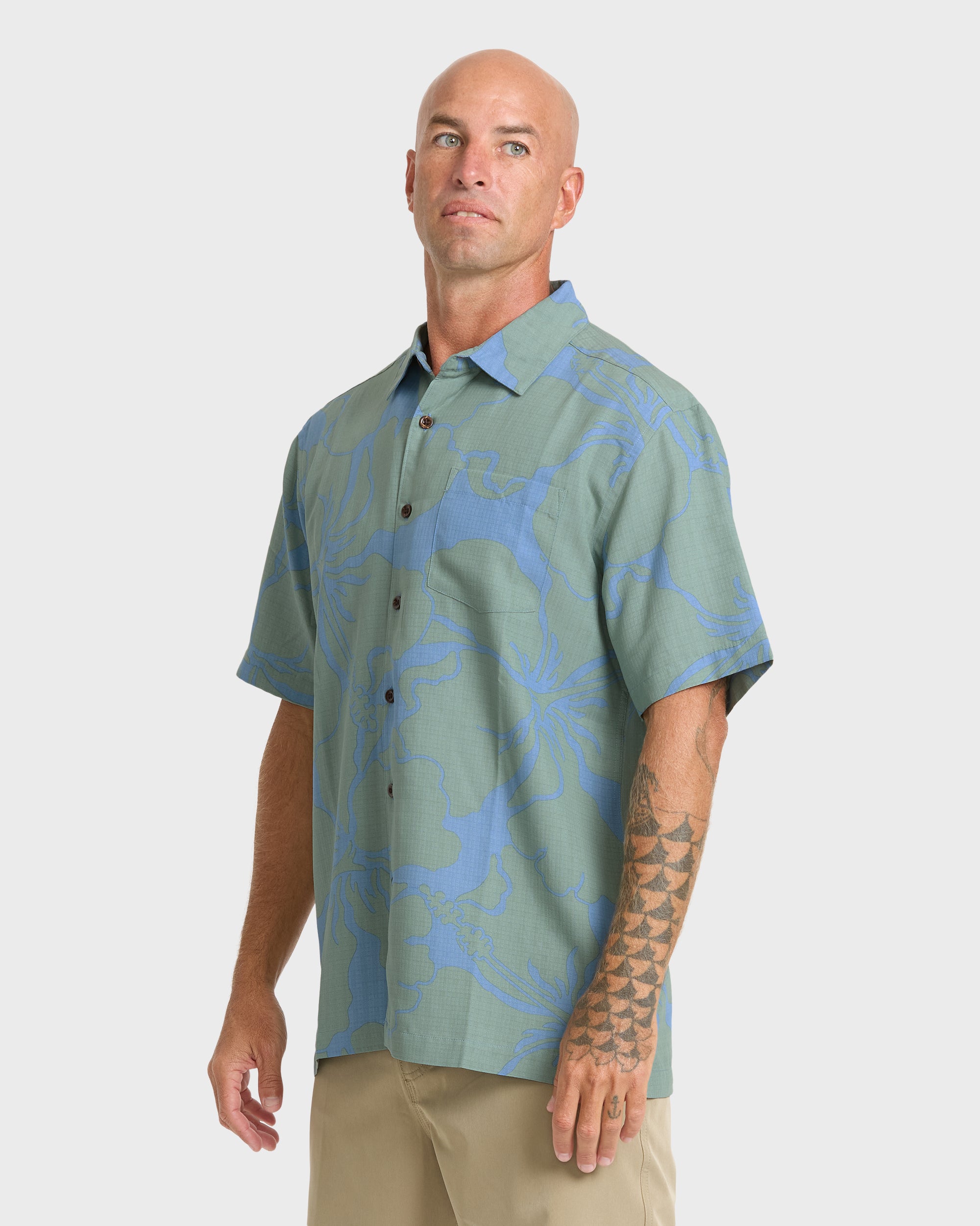 Waterman Bay Breeze Short Sleeve Shirt - Lily Pad - Image 4