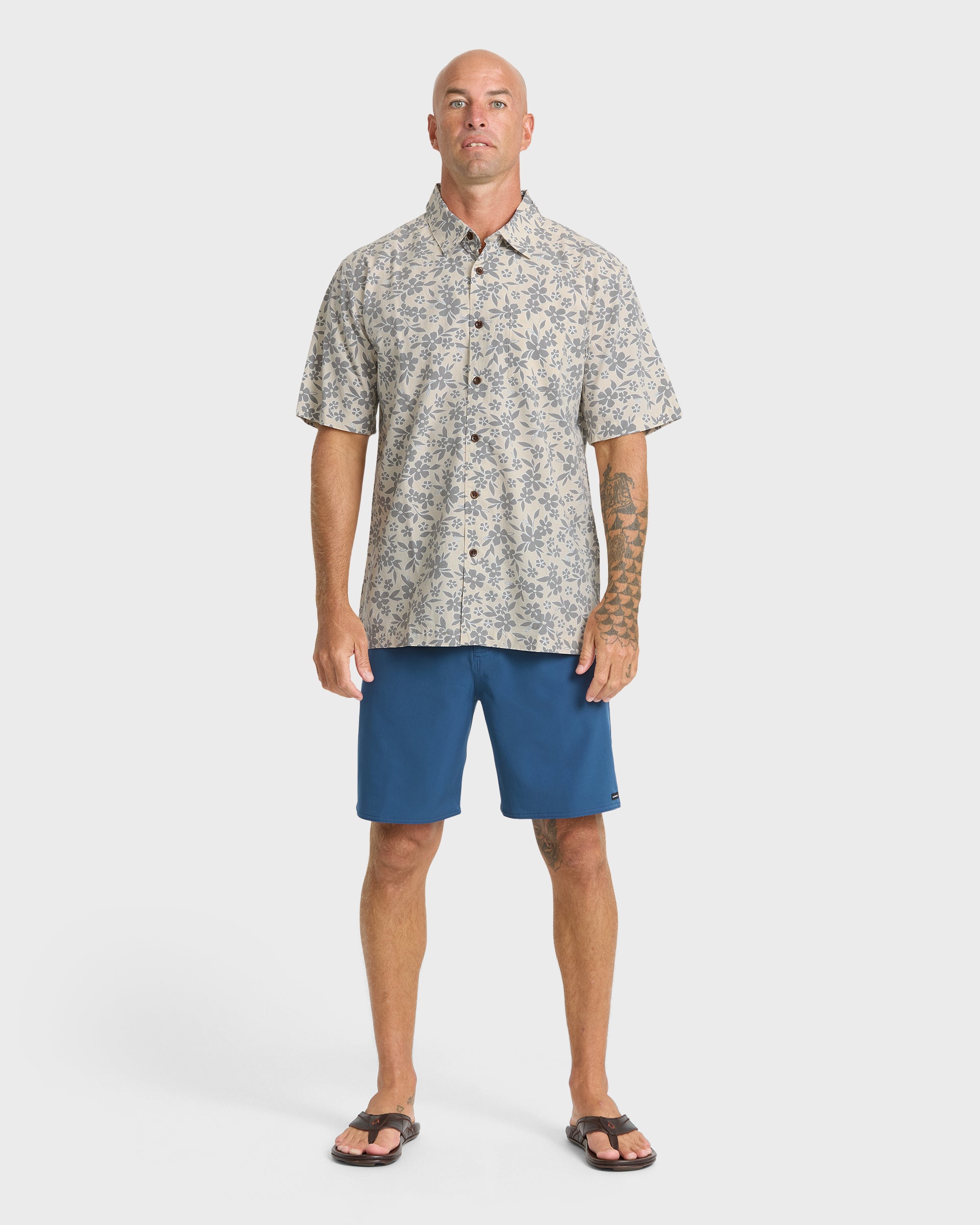 Waterman Flower Field Short Sleeve Shirt - Moonbeam - Image 3