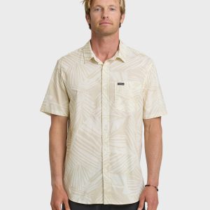 Aruba Palm Classic Stretch Short Sleeve Shirt - Snow White